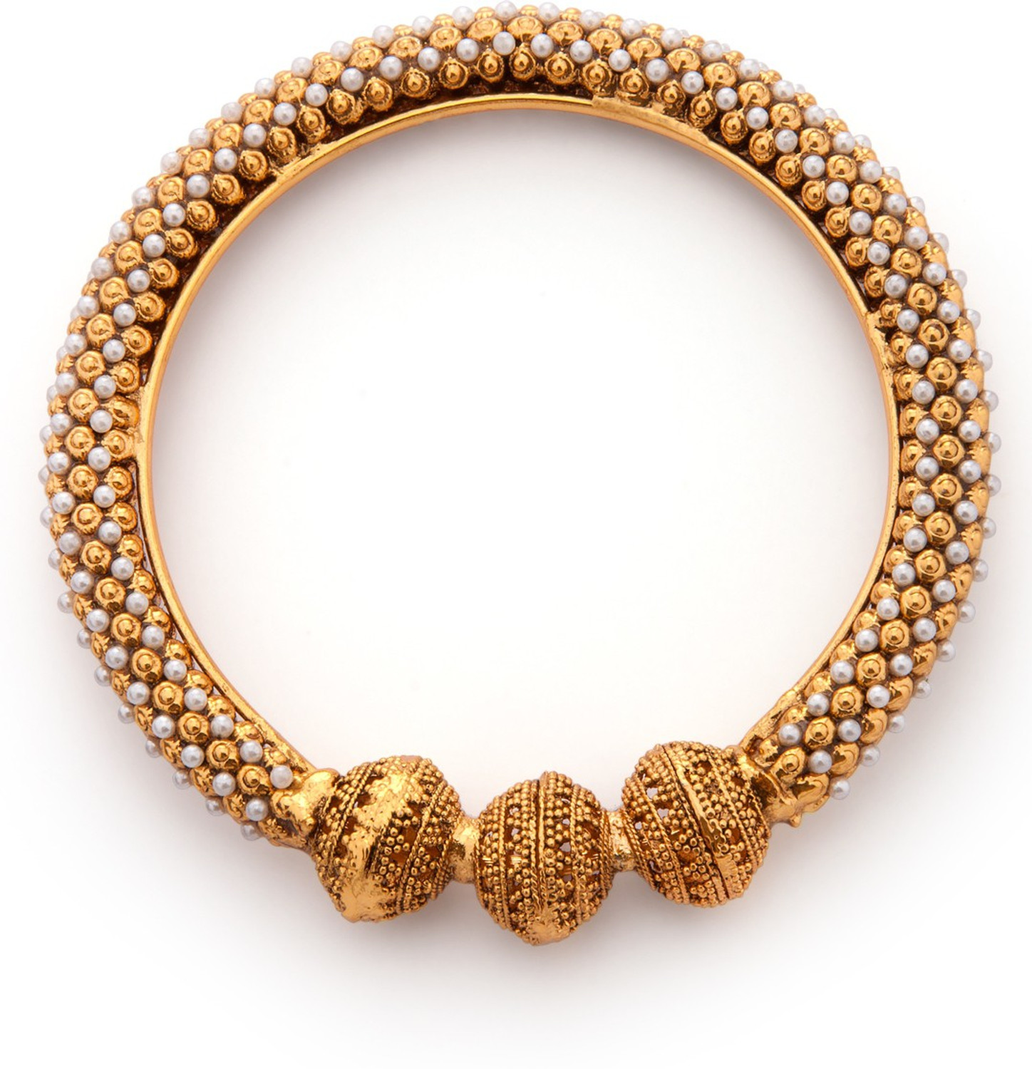 Image of RUBANS Alloy Gold-plated Bangle Set (Pack of 2)