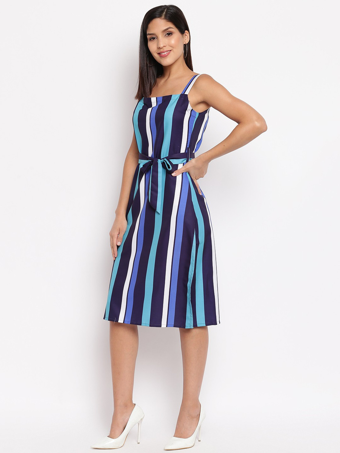 Image of Lilots Women A-line Multicolor Knee Length Dress