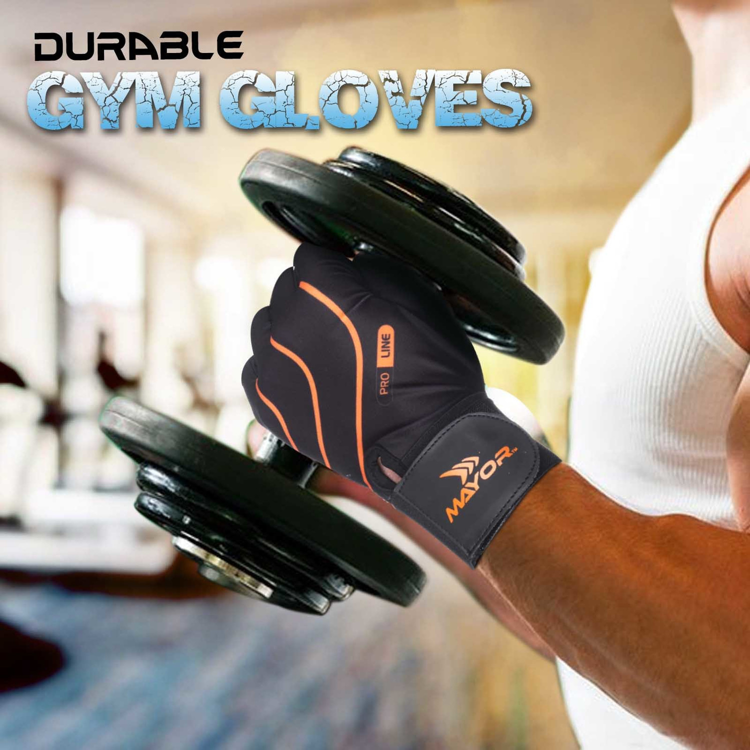 Image of MAYOR Mercury Gym Gloves Gym & Fitness Gloves (Black, Orange)