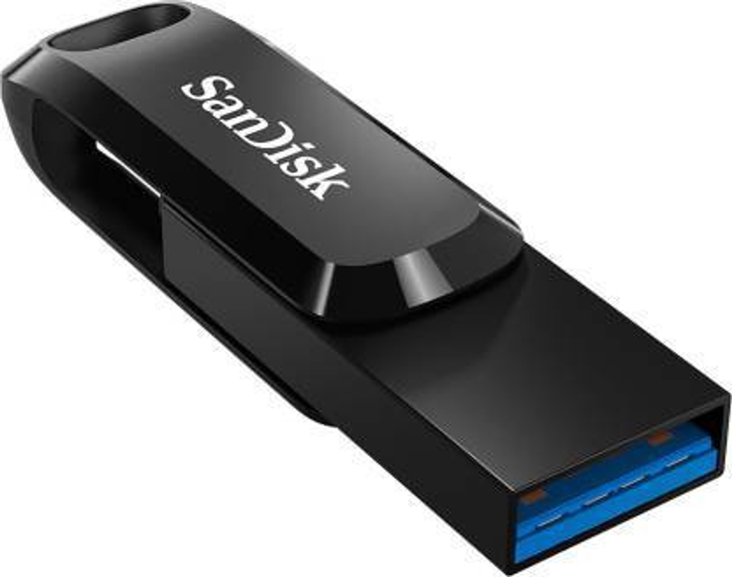 Image of SanDisk SDDDC3 128 GB OTG Drive Compatible with Mobile, Desktop Computer, Laptop USB 3.1 Plastic Case (Black, Type A to Type C)