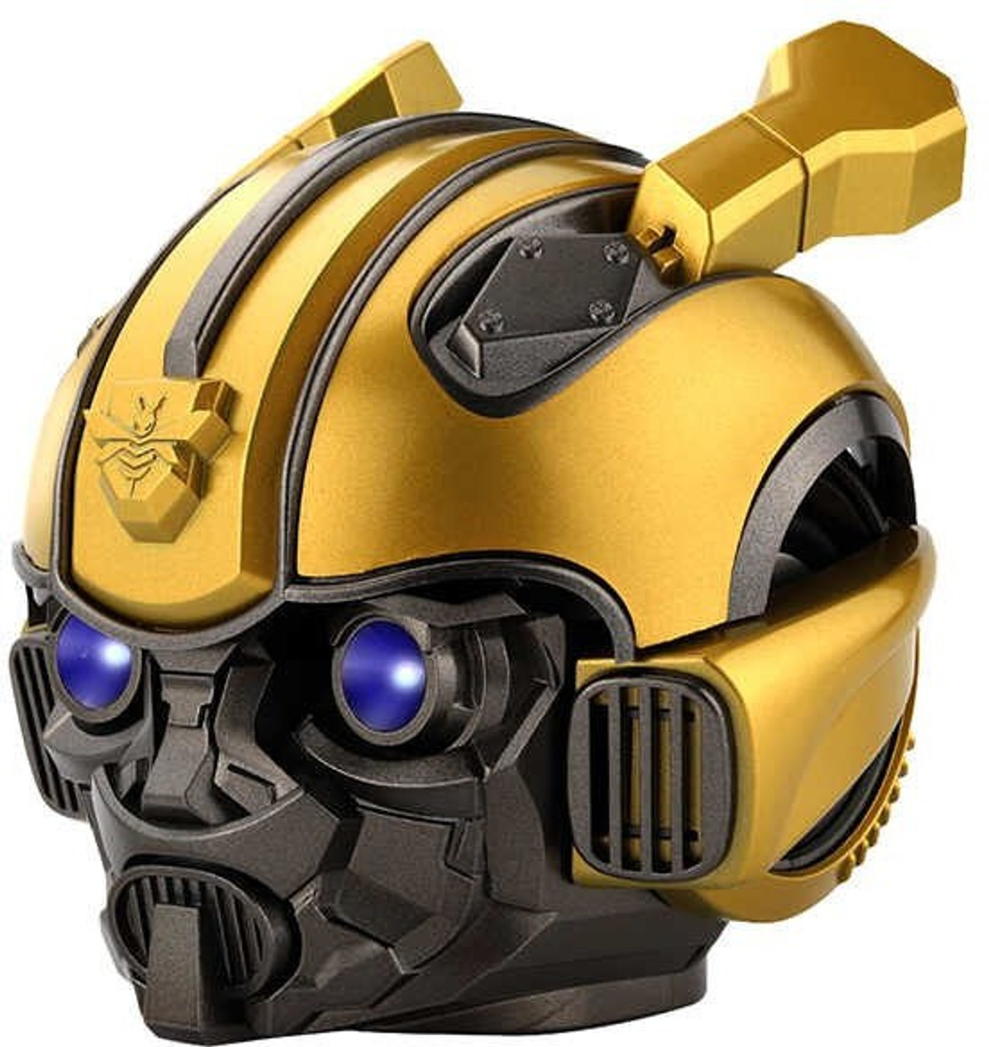 Image of Rocketek Bumblebee Helmet Lighting Eye Stereo FM Radio Mp3 TF Card Supported Subwoofer Wireless Bluetooth 5 W Bluetooth Speaker (Yellow, Stereo Channel)