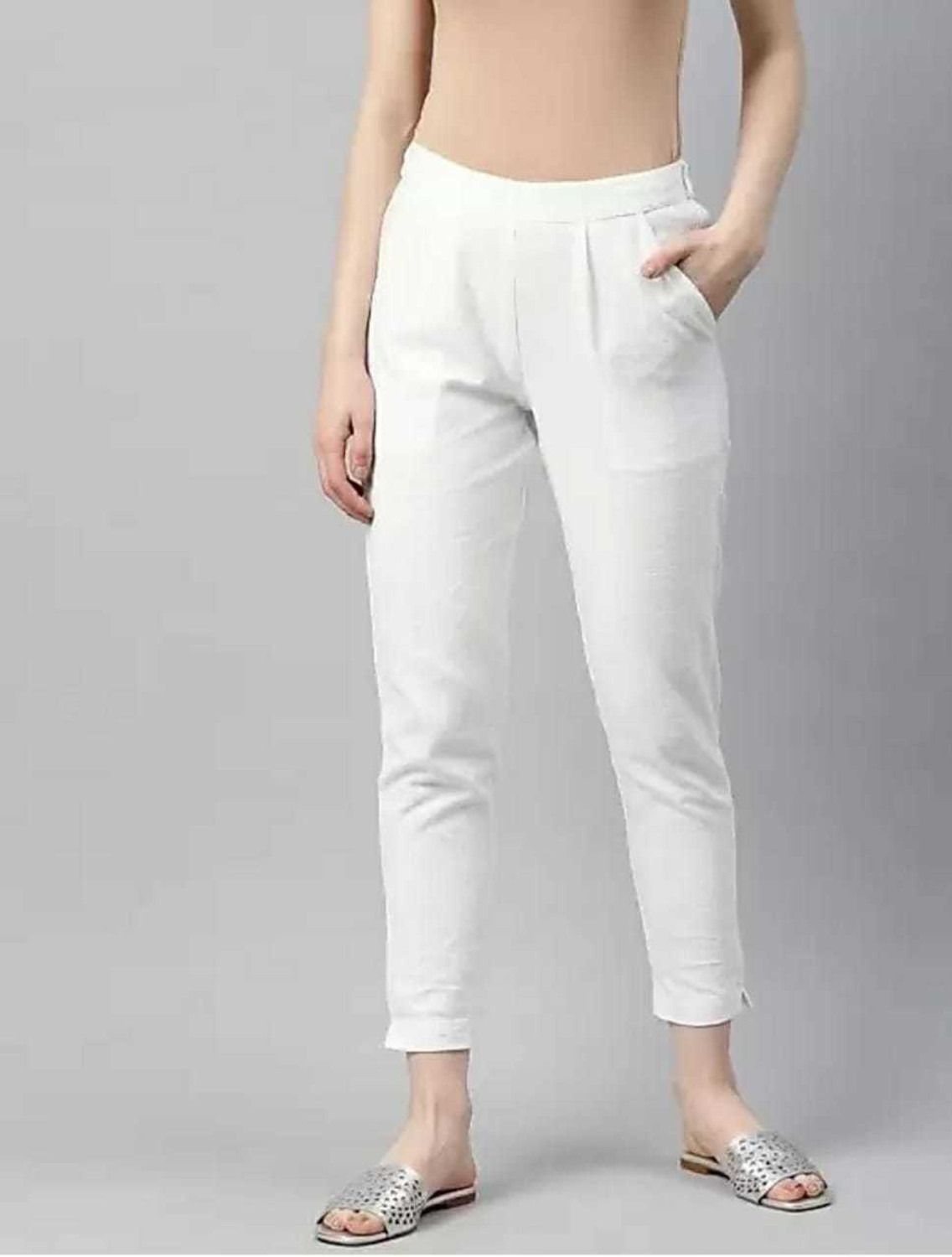 Image of Riya Collections Women Regular Fit Black Cotton Blend Trousers