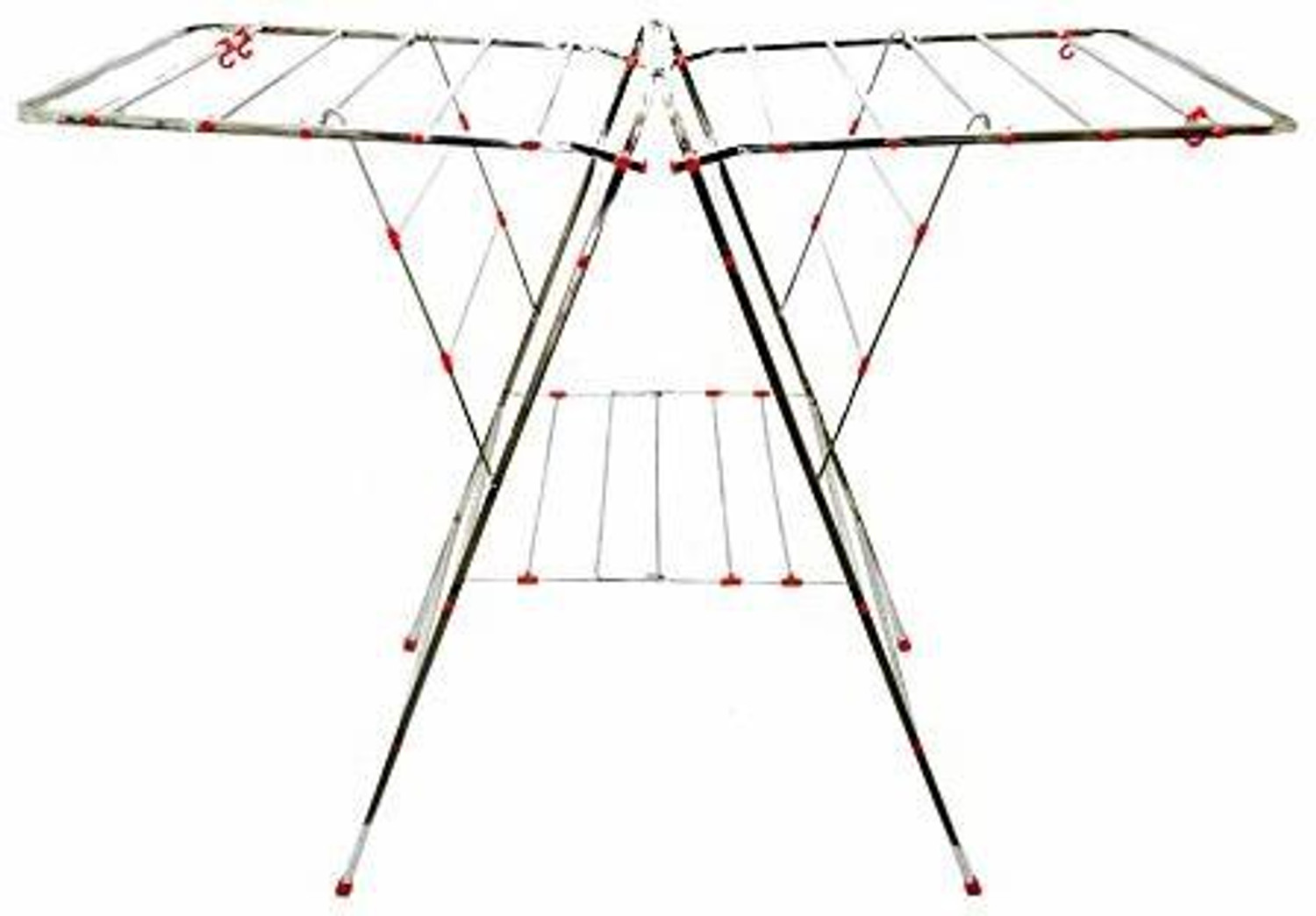 Image of right kitchen Steel Floor Cloth Dryer Stand SS STAINLESS STEEL CLOTH DRYING STAND Size 56x25x43 (4 Tier)