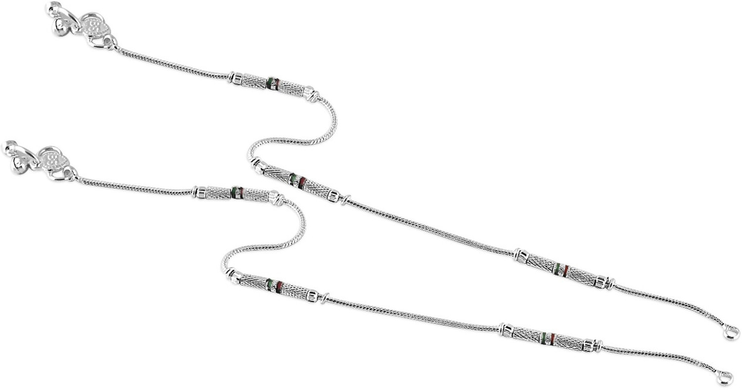 Image of Qrown Indian traditional fancy Payal,Pajeb,Paijaan for girls,womens Alloy Anklet (Pack of 2)