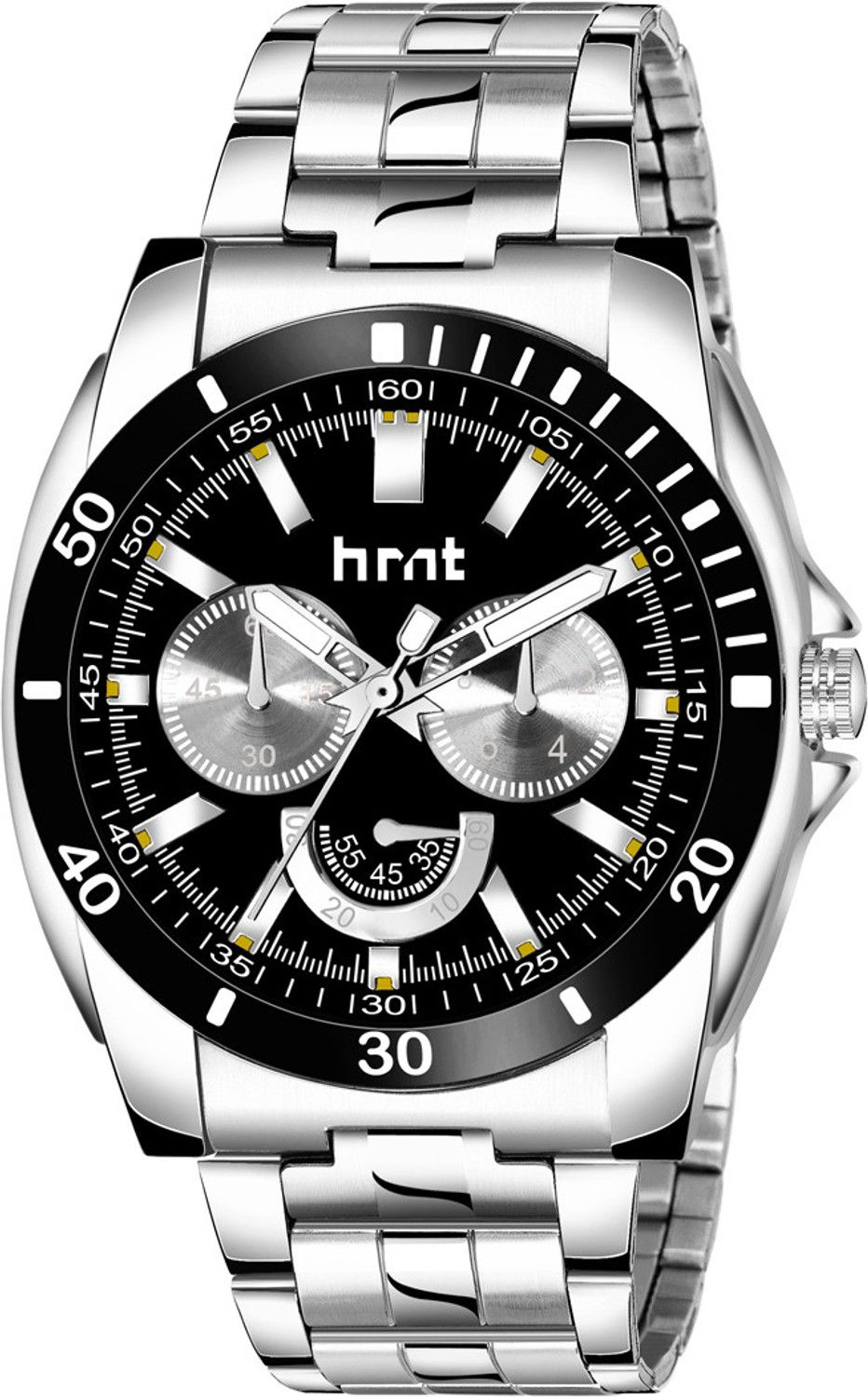 Image of ShopGlobal Chronograph Steel Chain Watch & Black Water Resistant Branded & Company Watch Analog Watch - For Men