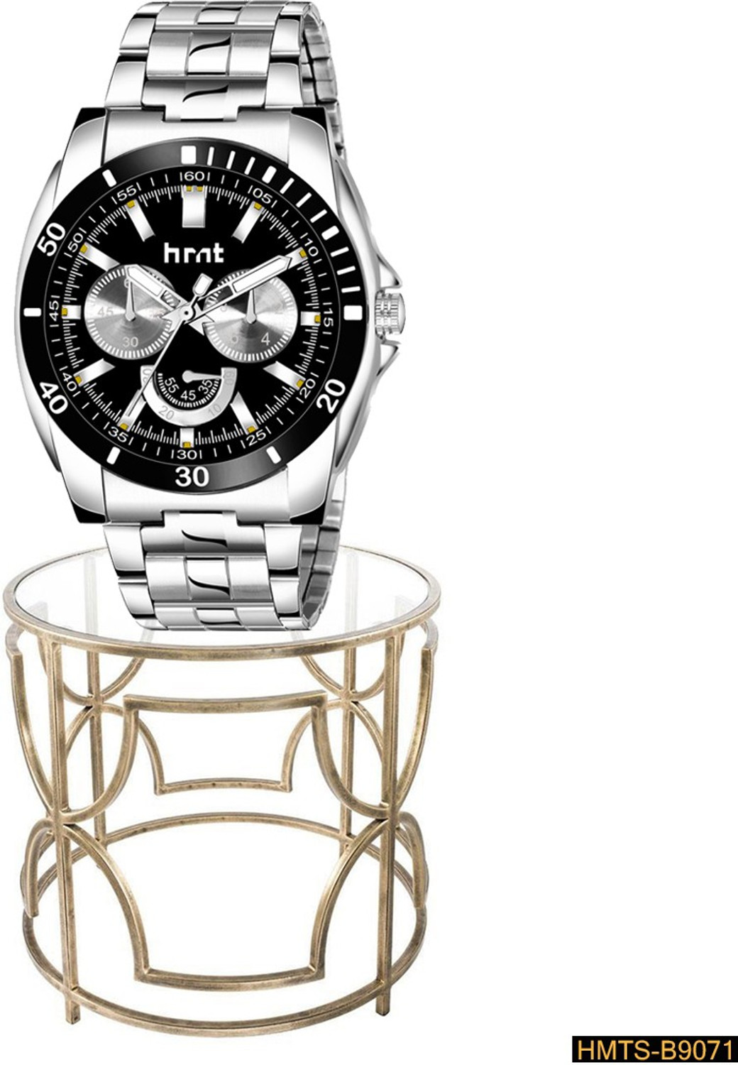 Image of ShopGlobal Chronograph Steel Chain Watch & Black Water Resistant Branded & Company Watch Analog Watch - For Men