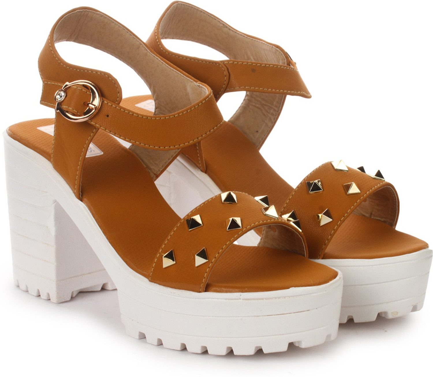 Image of London Steps Women Heels Sandal (Brown, 6)