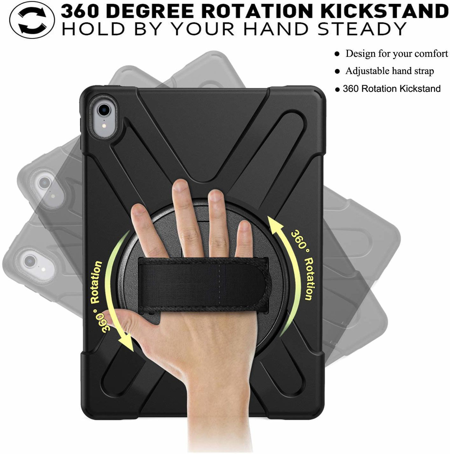 Image of HITFIT Back Cover for Apple iPad Air 10.9 inch (2020) 4th Geeneration (Black, Rugged Armor, Pack of: 1)