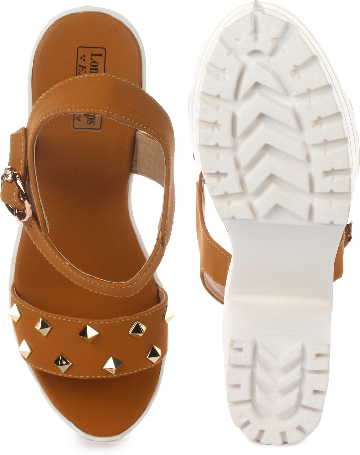 Image of London Steps Women Heels Sandal (Brown, 6)