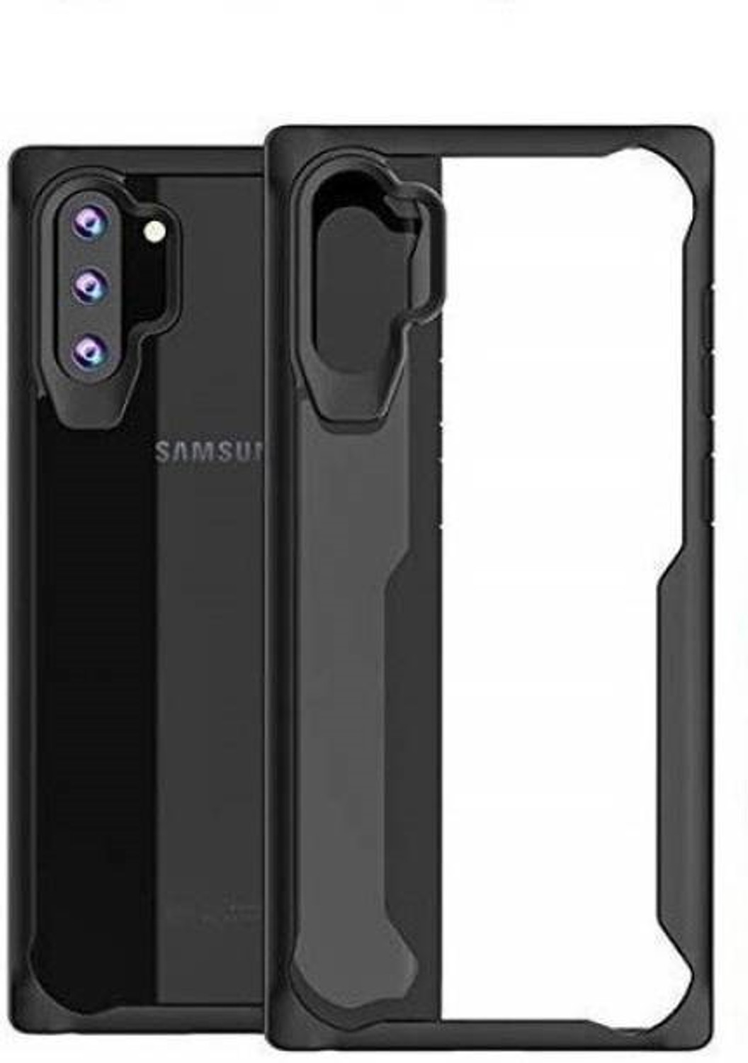 Image of Mobile Back Cover Back Cover for Samsung Galaxy Note 10 Plus (Black, Dual Protection, Silicon, Pack of: 1)