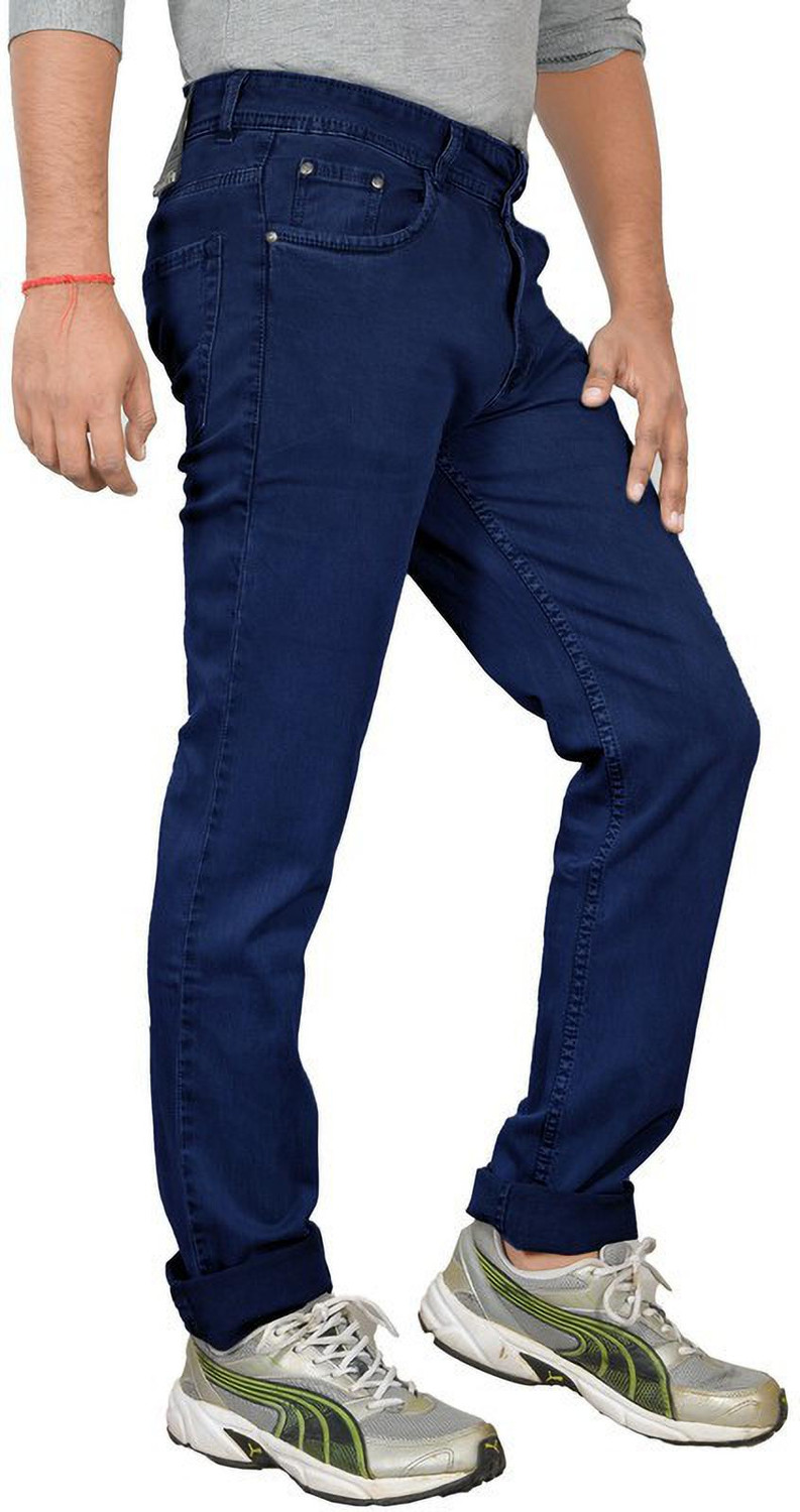 Image of PLOUNGE Men Regular Mid Rise Blue Jeans