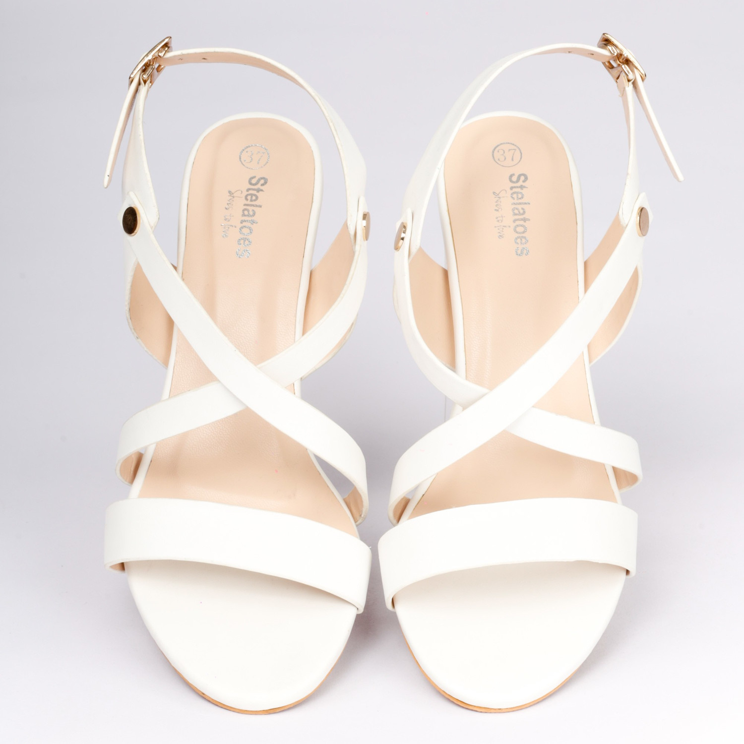 Image of Stelatoes Women Heels Sandal (White , 4)
