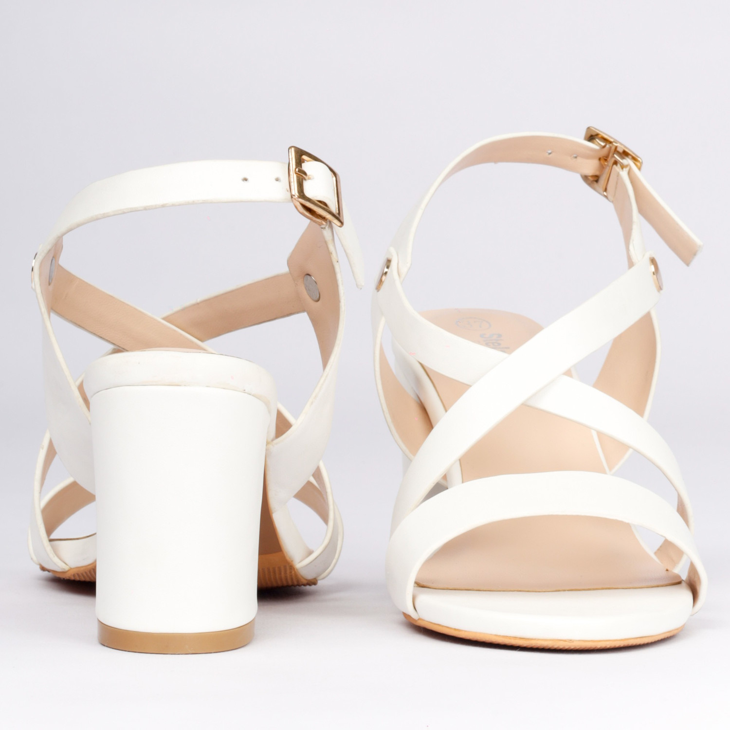 Image of Stelatoes Women Heels Sandal (White , 4)