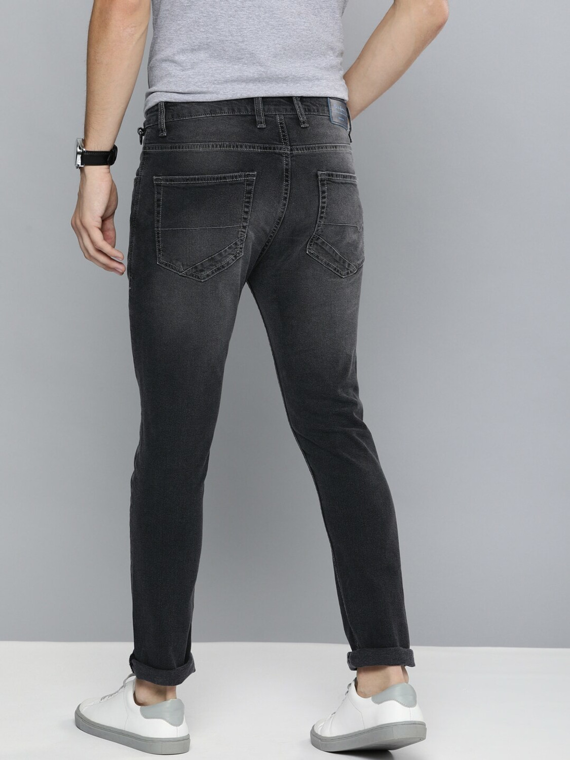 Image of Mast & Harbour Men Skinny Mid Rise Black Jeans