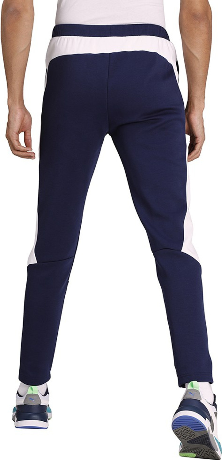 Image of PUMA EVOSTRIPE Core Pants Men Striped Blue Track Pants