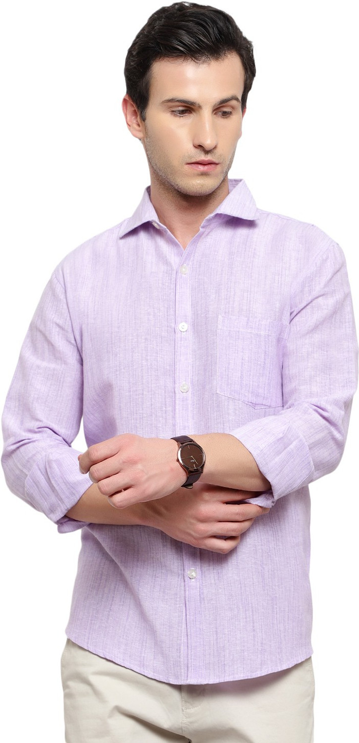 Image of SAM & JACK Men Regular Fit Self Design Spread Collar Formal Shirt