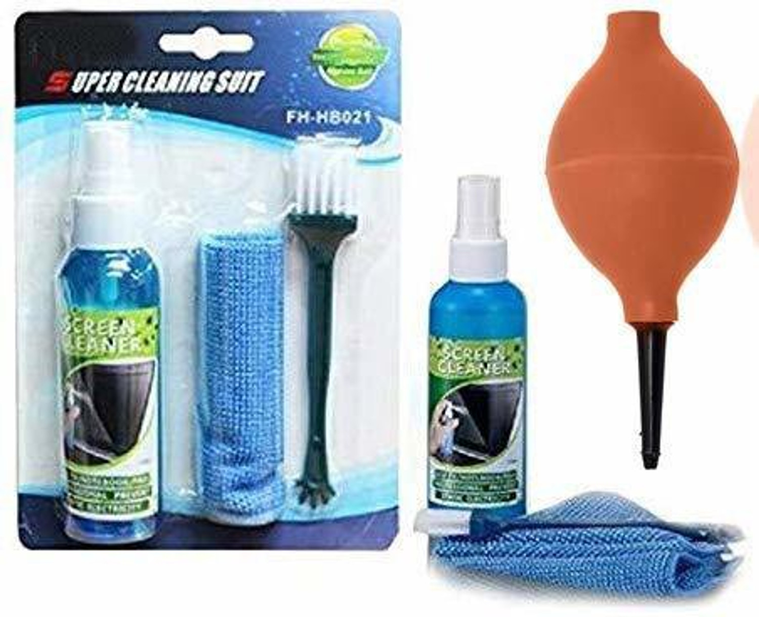 Image of Gizga Essentials 12 in 1 Screen Cleaning Kit With 150ml Spray, Air Blower, Lens Pen Tissues &More for Computers, Gaming, Laptops, Mobiles (GZ-COMBO-104+106)