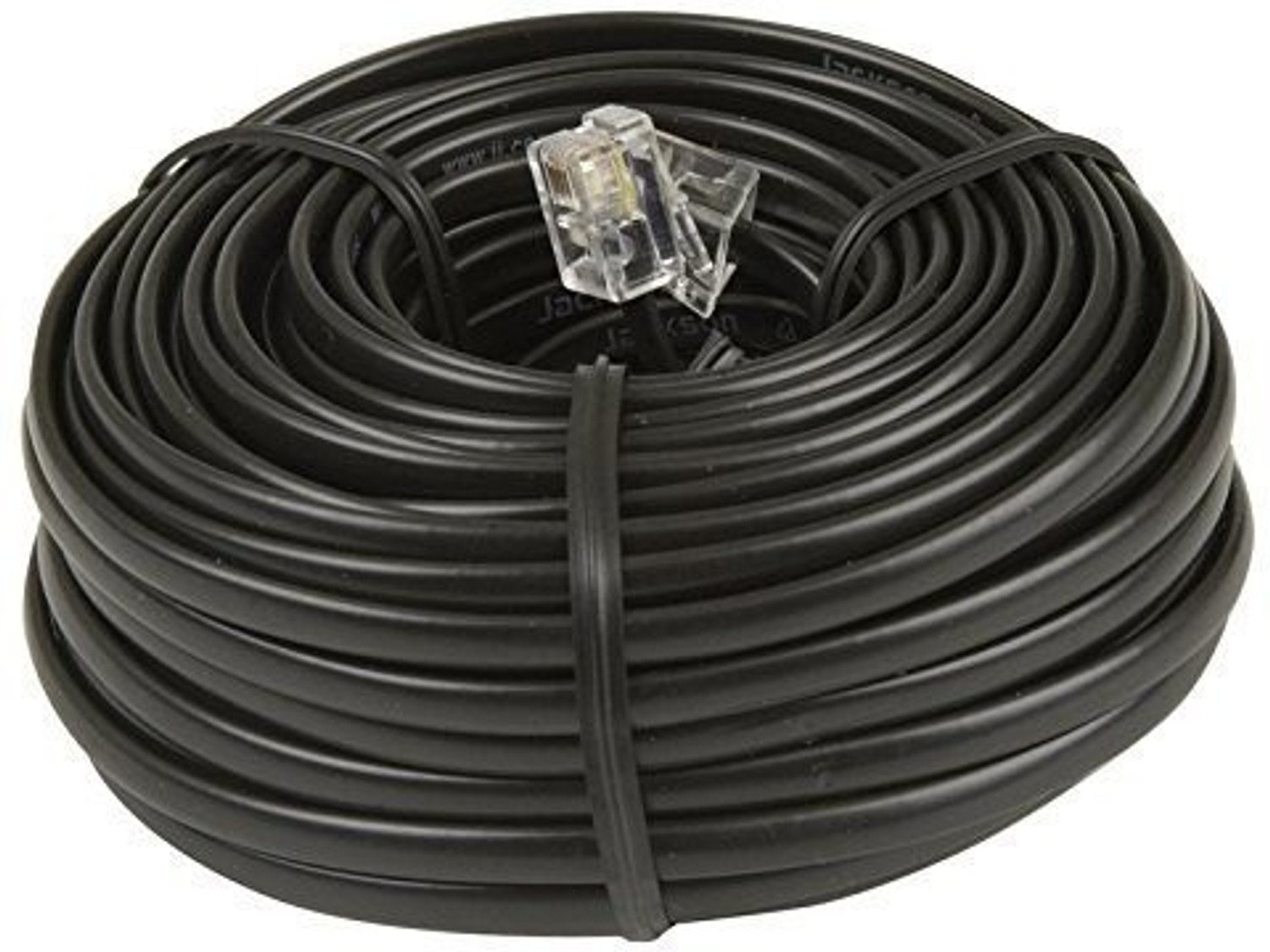 Image of RIVER FOX Power Cord 20 m 20 Meter RJ11 Telephone Modem Line Cable (Black) (Pack of 1) (Compatible with LANDLINE PHONE, ALL TYPE LAND LINE PHONE, Black, One Cable, 3 Pin Male To Multi-Pin)