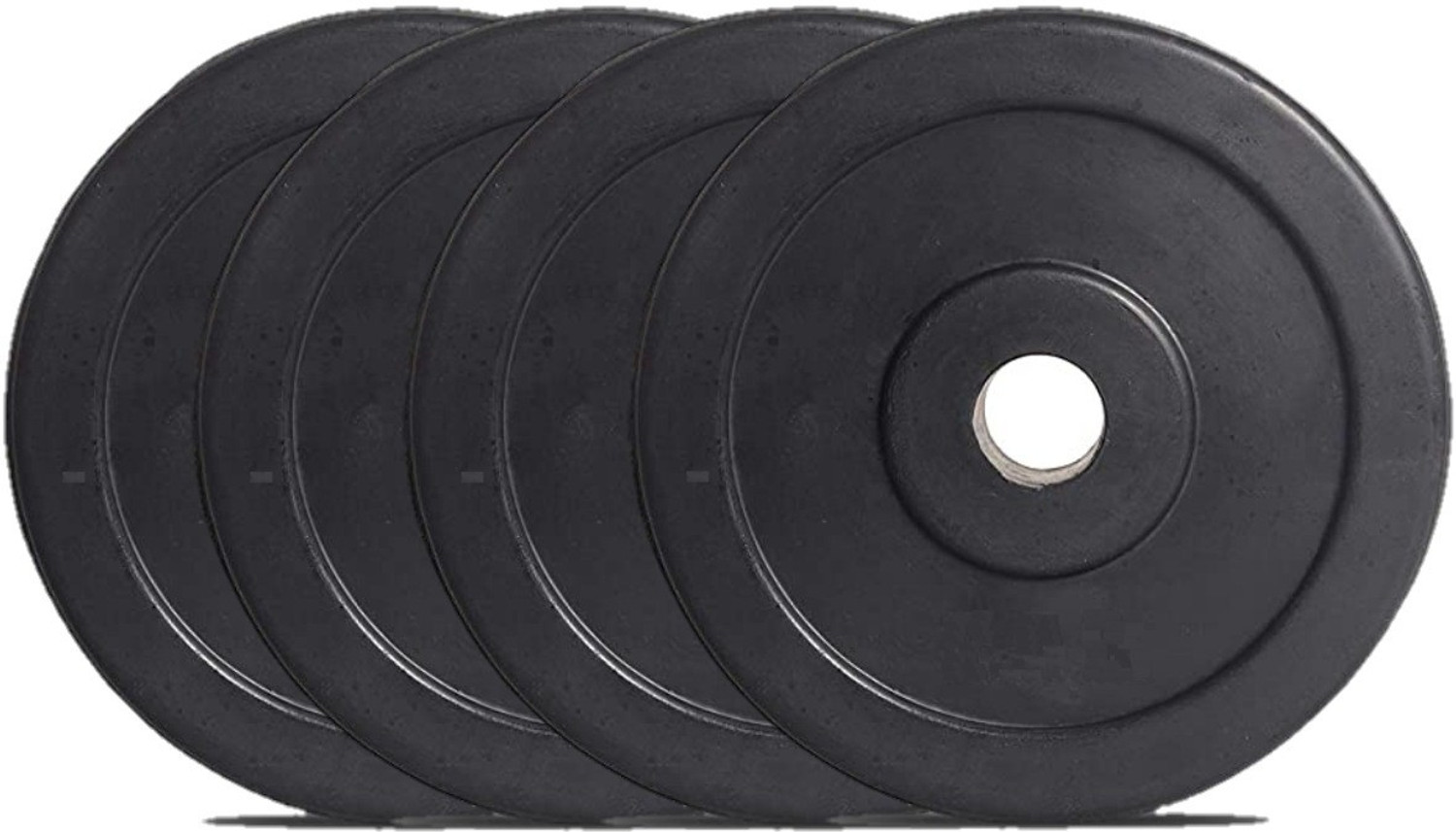 Image of STARX 8 kg Pure Rubber weight Plates with 5ft Straight Rod and Accessories Home Gym Combo
