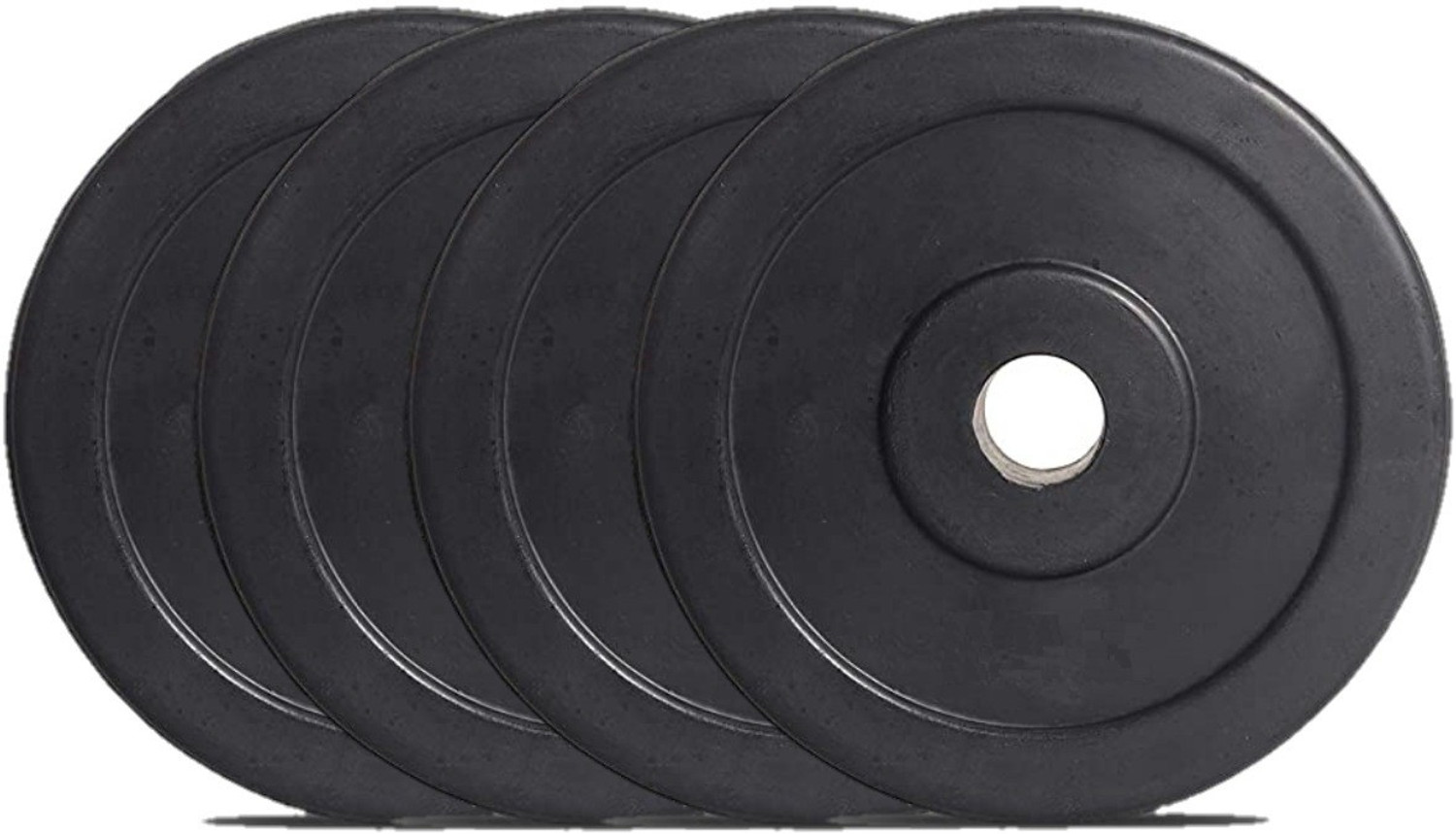 Image of STARX 32 kg Pure Rubber weight Plates with 5ft Straight Rod and Accessories Home Gym Combo