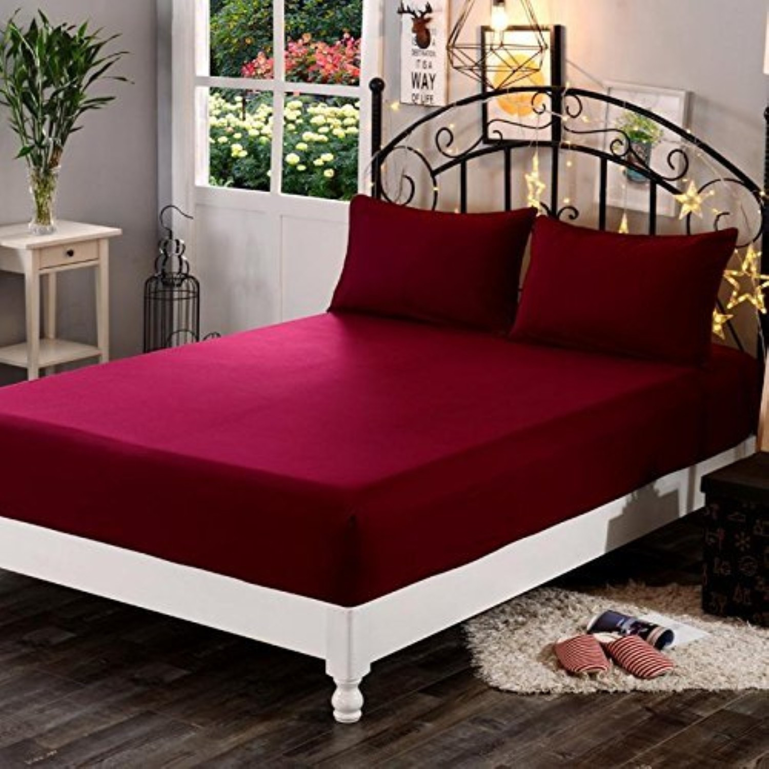 Image of FURLENCO Allen Brand New Engineered Wood Queen Bed, 210 cm x 154 cm (6.89 ft x 5.05 ft) (Finish Color - White, Delivery Condition - Knock Down)