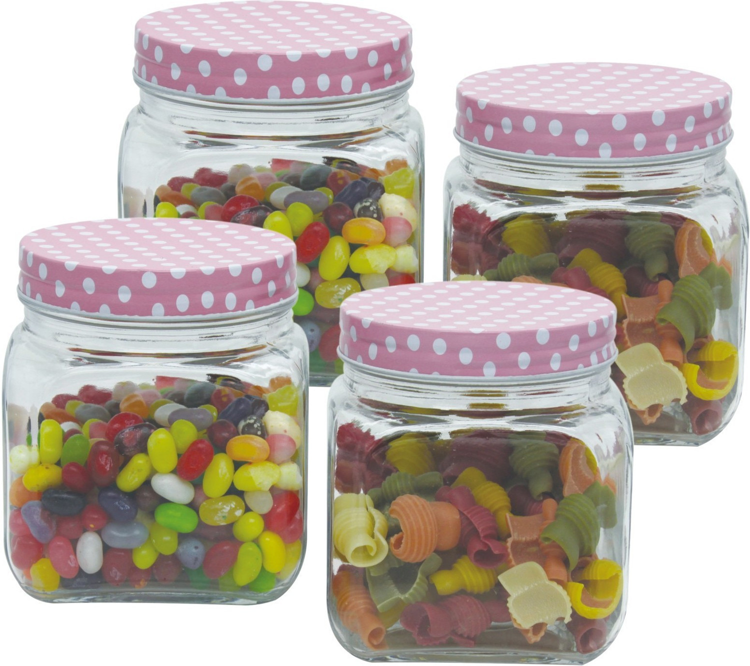 Image of Goodhomes Glass Cookie Jar - 1100 ml (Pack of 2, Clear)