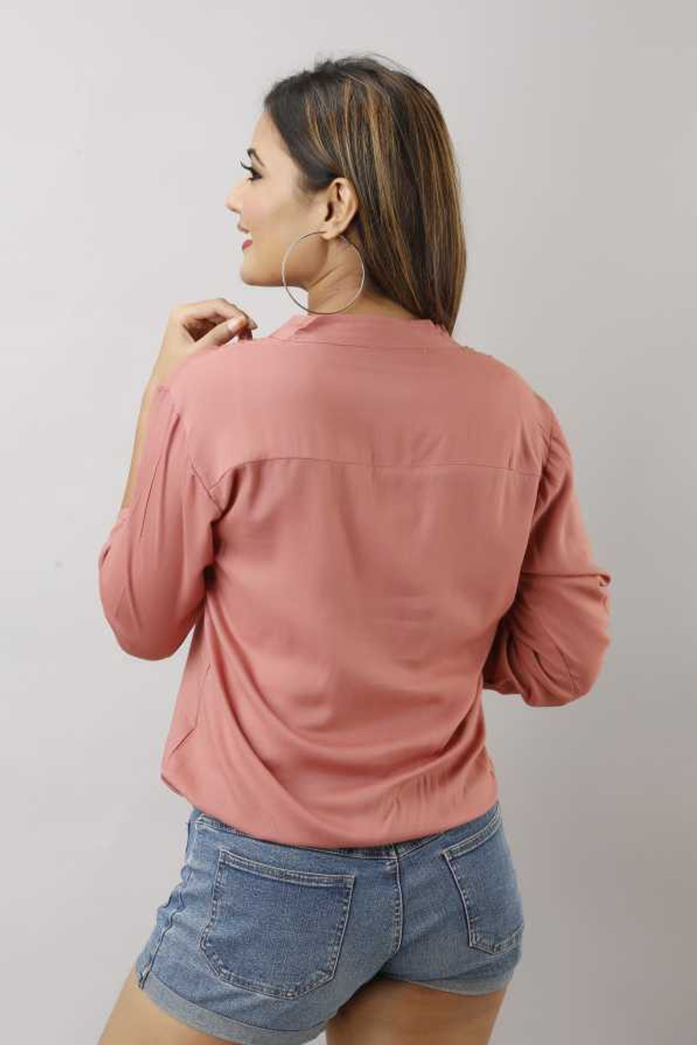 Image of Pittra4ever Casual Regular Sleeves Solid Women Pink Top