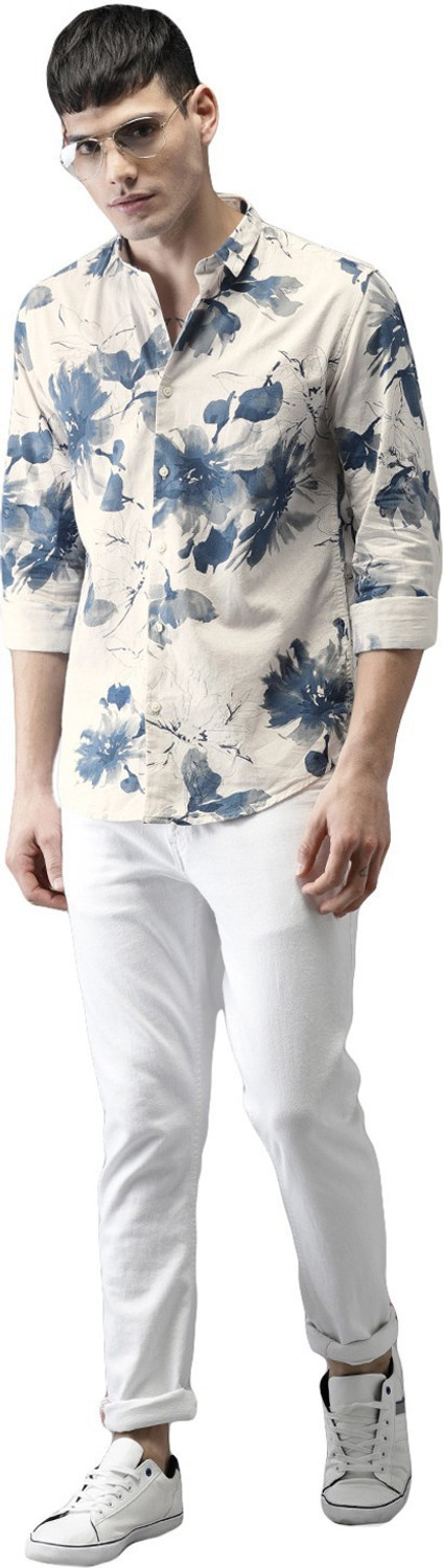 Image of Bene Kleed Men Slim Fit Floral Print Slim Collar Casual Shirt