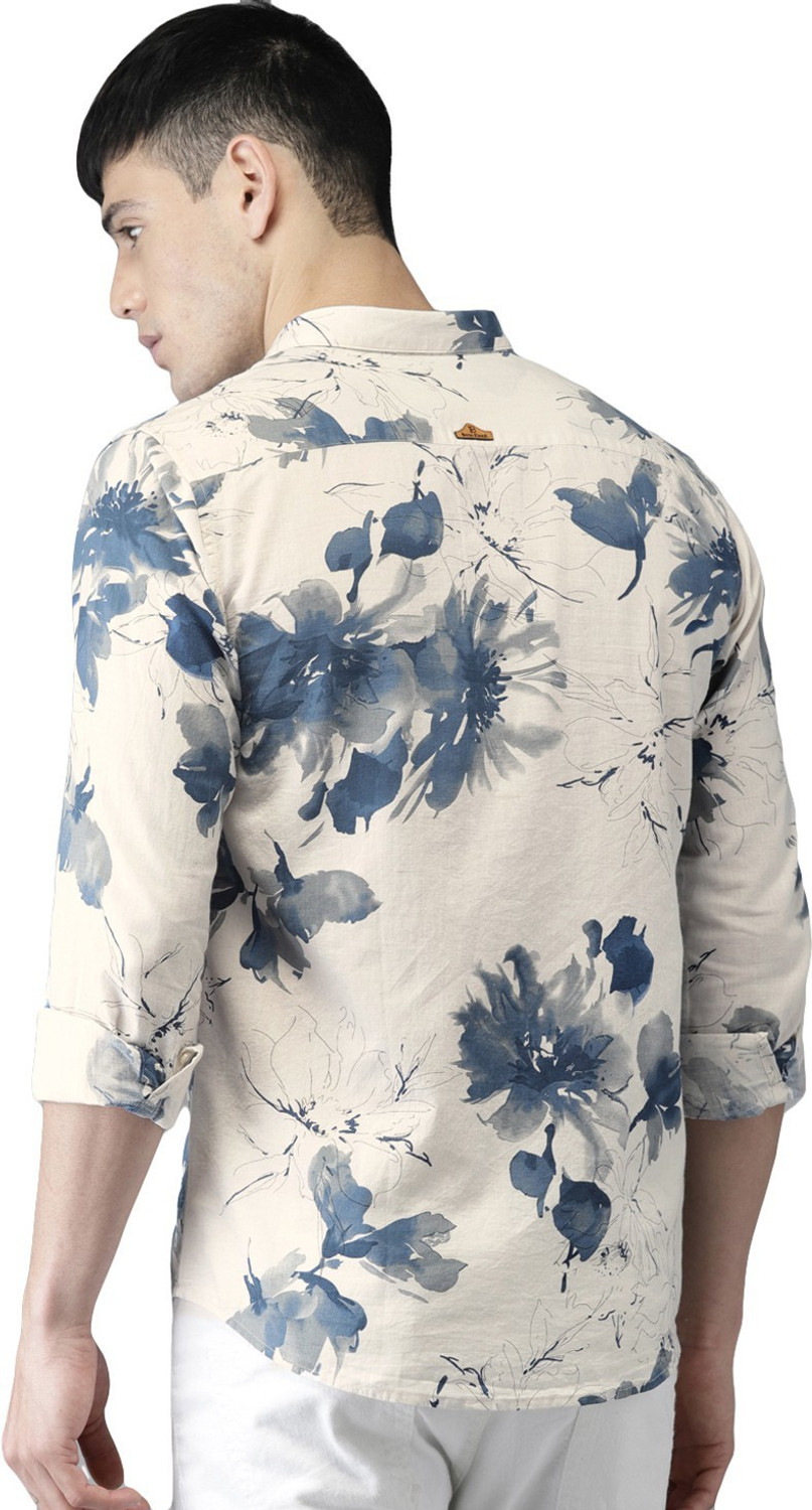 Image of Bene Kleed Men Slim Fit Floral Print Slim Collar Casual Shirt