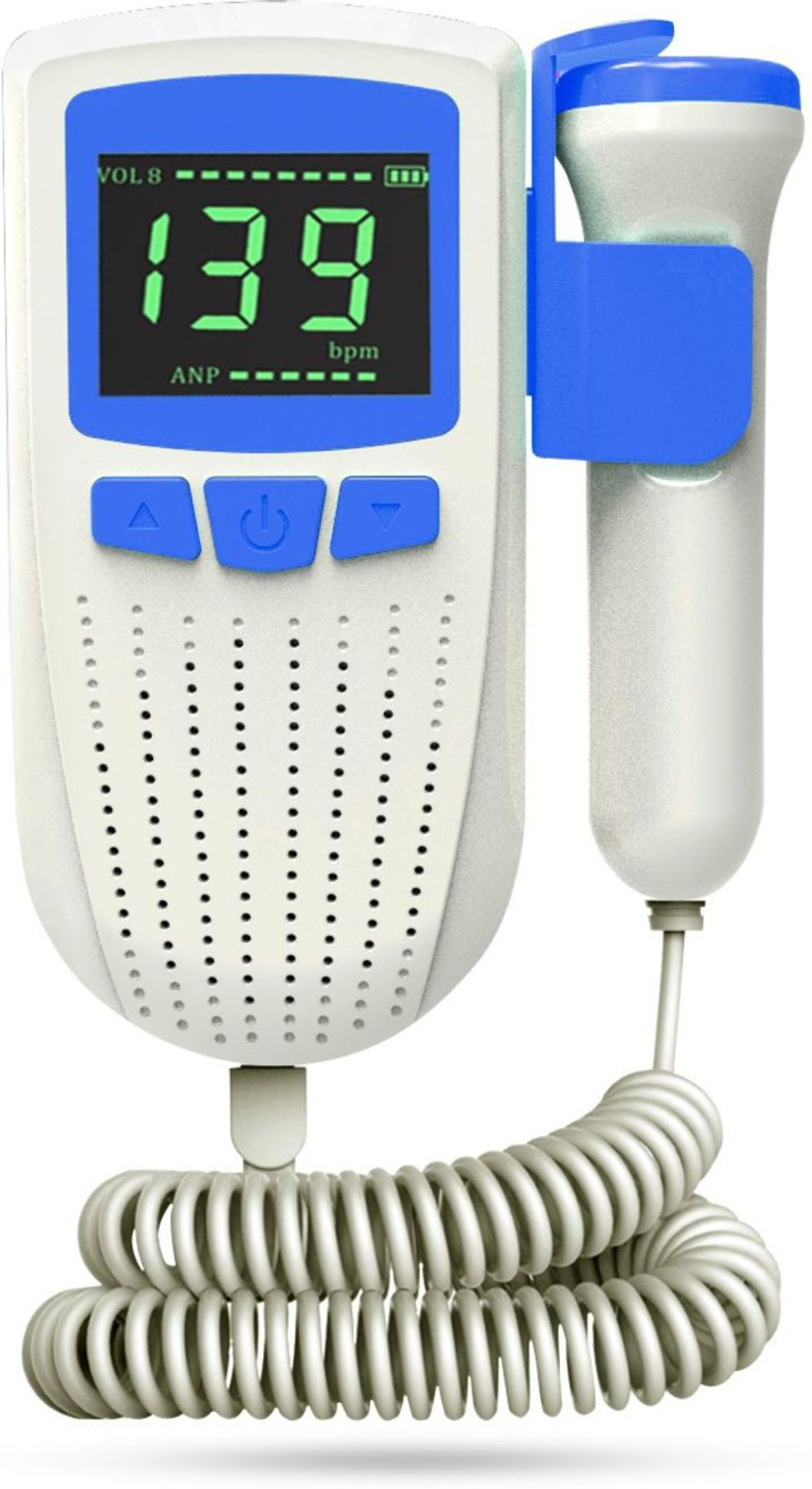 Image of PLEXAL Portable Fetal Doppler Baby Heartbeat Monitor LCD Display Pregnancy Care White Fetal Doppler