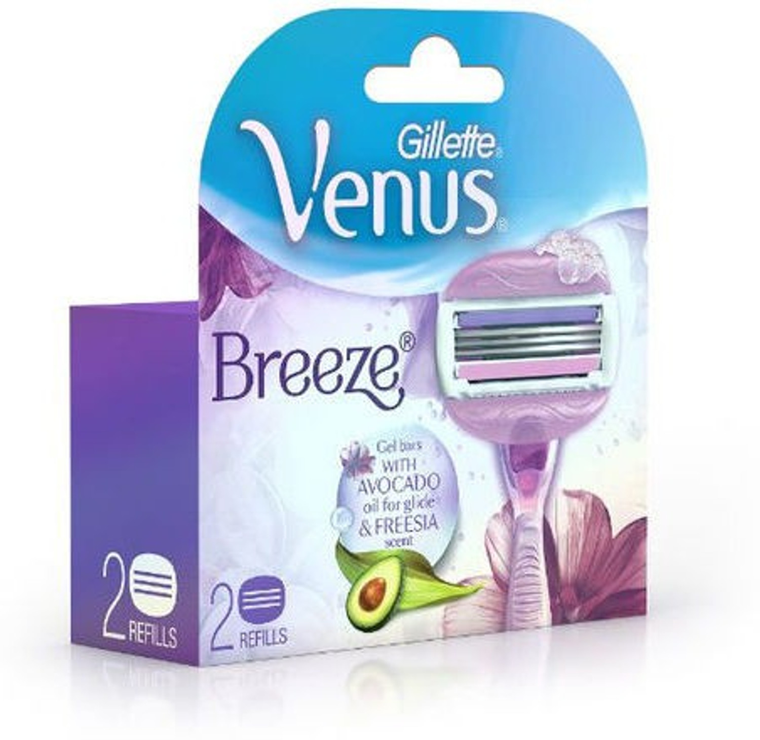 Image of GILLETTE VENUS BREEZE GEL BARS WITH AVOCADO OIL FOR GLIDE & FREESIA SCENT (Pack of 2)