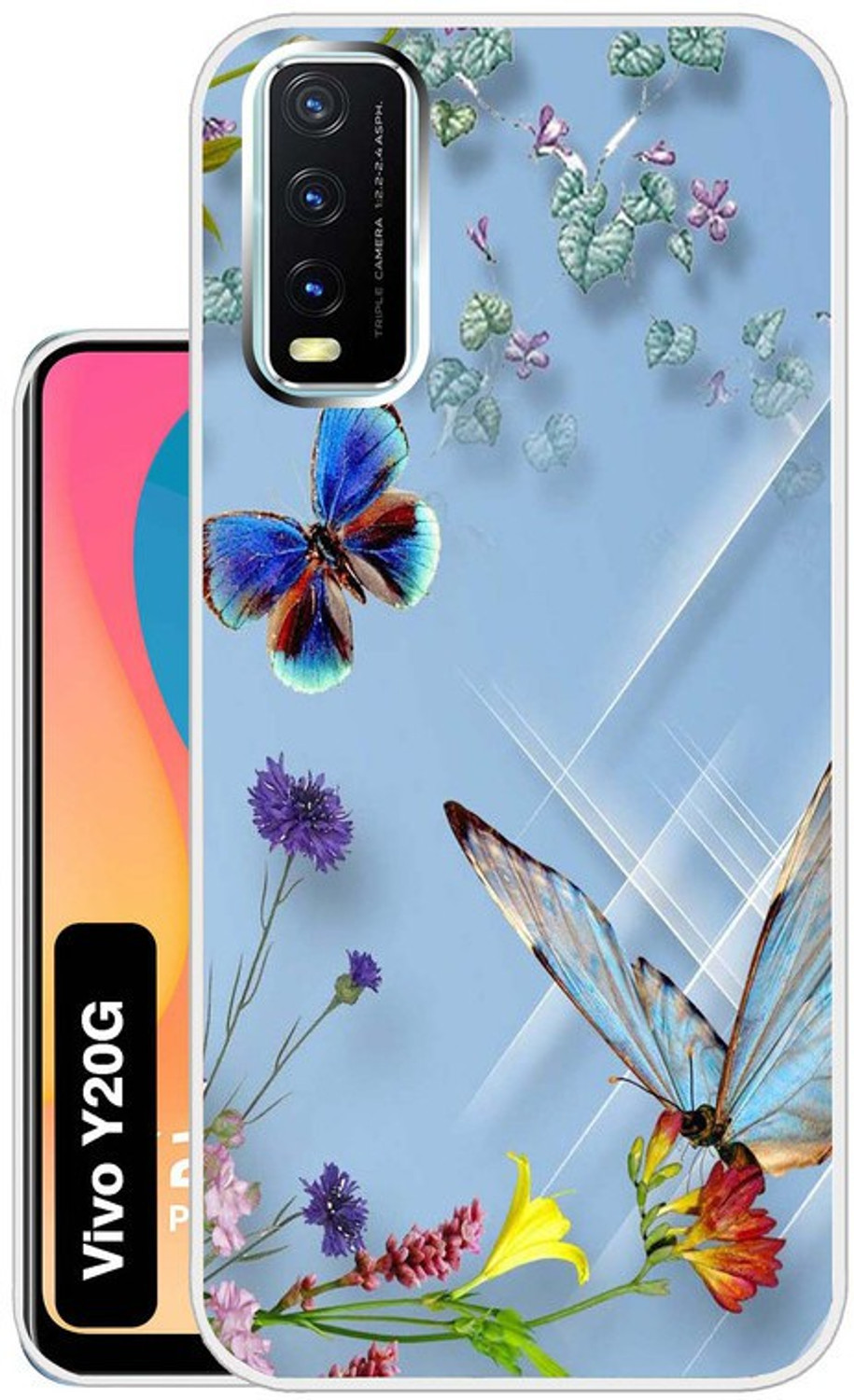 Case Club Back Cover for Vivo Y20G, Blue, Grip Case, Silicon - Image 1