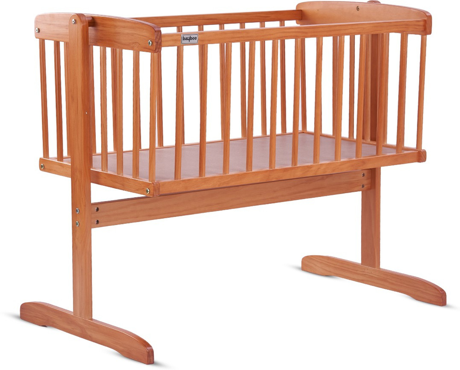 baybee Medusa Wooden Cradle for Baby New Born Baby Swing Cradle | Baby Crib with Mosquito Net, Baby Jhula with Swing Lock Function| Baby Bed Wooden Cot for Sleeping (Beige, Beige) - Image 1