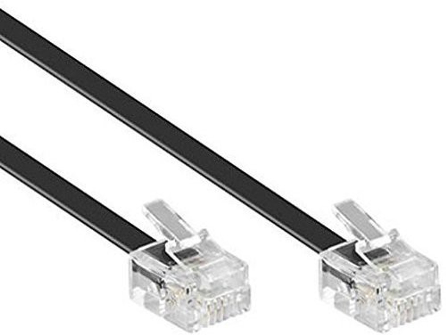Image of RIVER FOX Power Cord 20 m 20 Meter RJ11 Telephone Modem Line Cable (Black) (Pack of 1) (Compatible with LANDLINE PHONE, ALL TYPE LAND LINE PHONE, Black, One Cable, 3 Pin Male To Multi-Pin)