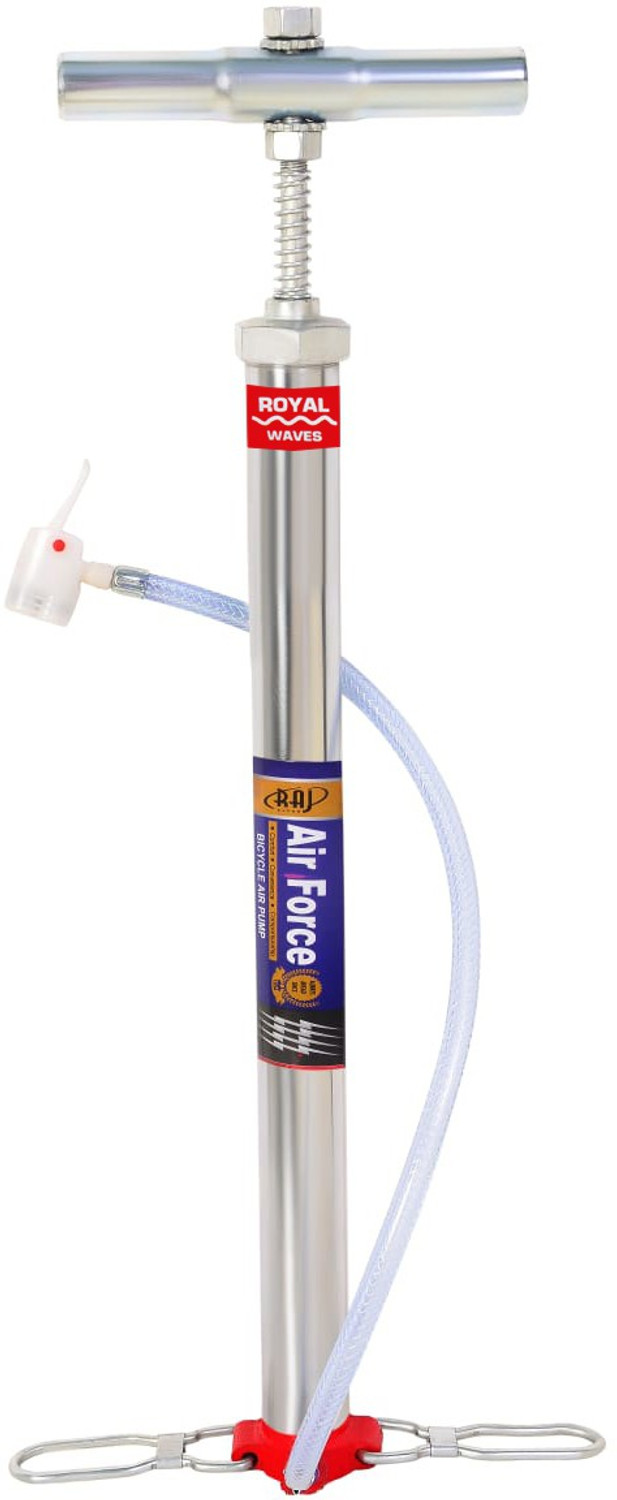 Image of Koel Heavy Air Pump for Bicycle Steel Cycle air Pump Bicycle, Football Pump Bicycle, Ball, Handball Pump, Float, Inflatable Furniture, Motorcycle, Car, Balloon Pump (Silver)