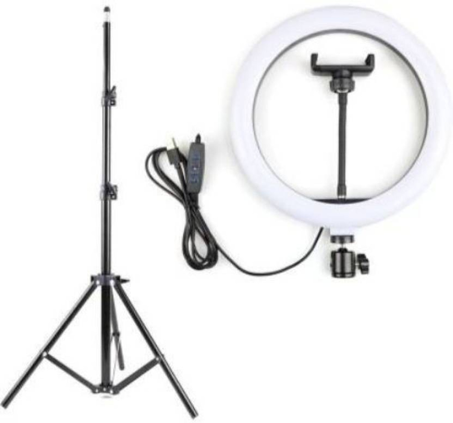 Image of GADGETSWAY 46 CM (18 inch) Big LED Ring Light with 3 Holder Dimmable Lighting Ring Flash (White Light, Natural Light)