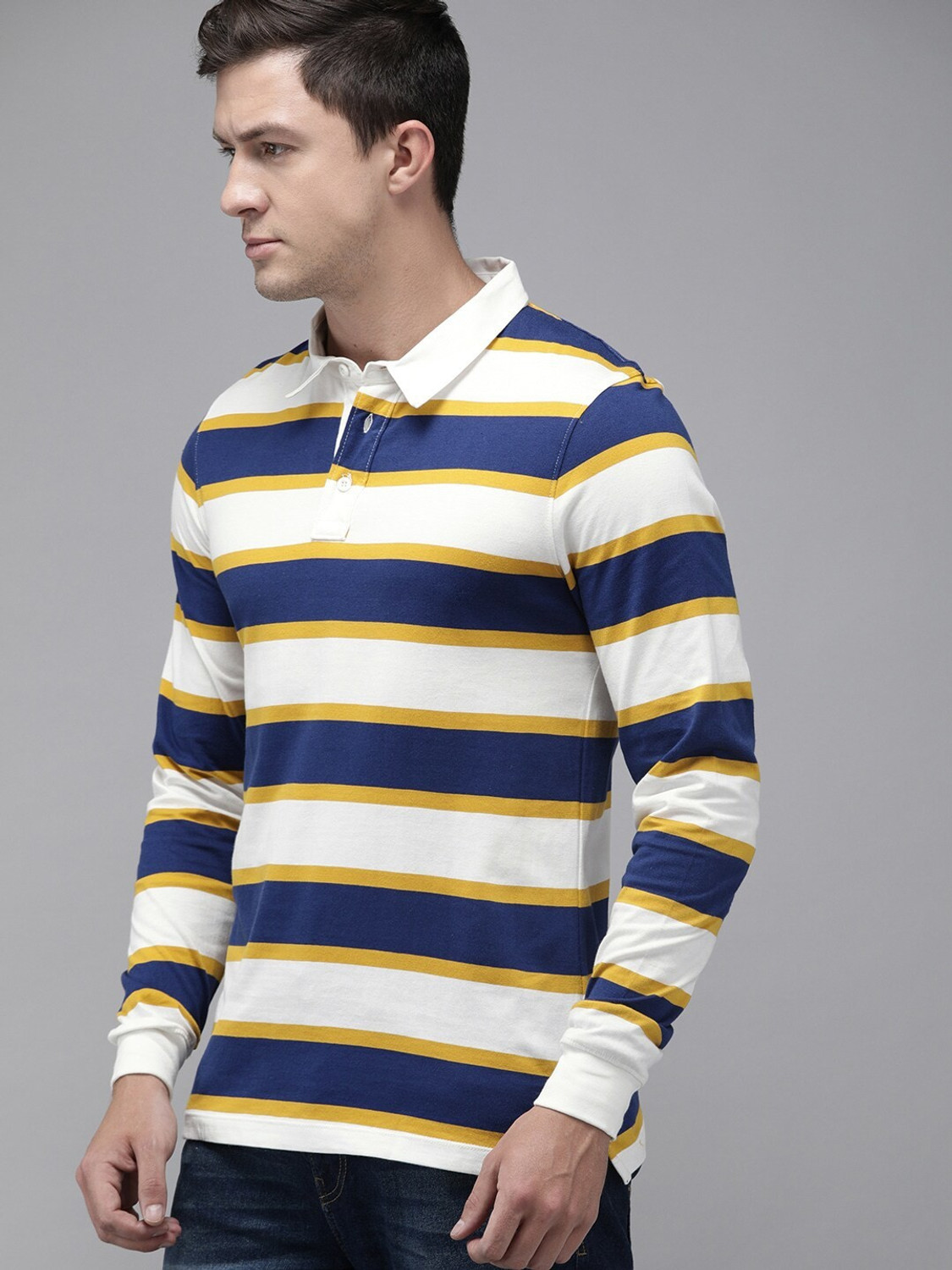 Image of Roadster Men Solid Round Neck Pure Cotton Grey T-Shirt