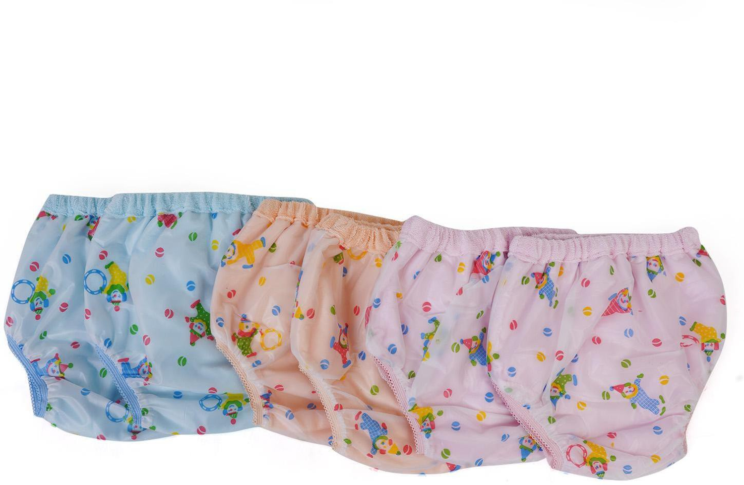 Image of Da Anushi Kids PVC Diaper Joker Plastic Panty Baby Nappy Panty Training Pants with Inner absorbable Cloth & Outer Plastic Reusable & Waterproof pants, plastic panties, diaper covers, nappy covers, nappy wraps, wraps or pilchers(3-6 Months)