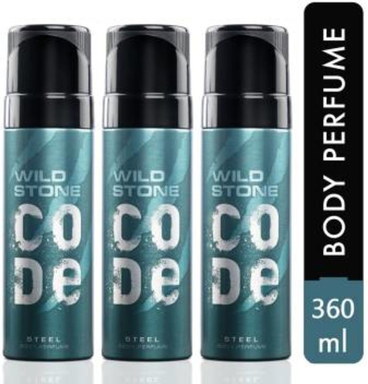 Image of Wild Stone Steel Deodorant Spray - For Men (360 ml, Pack of 3)