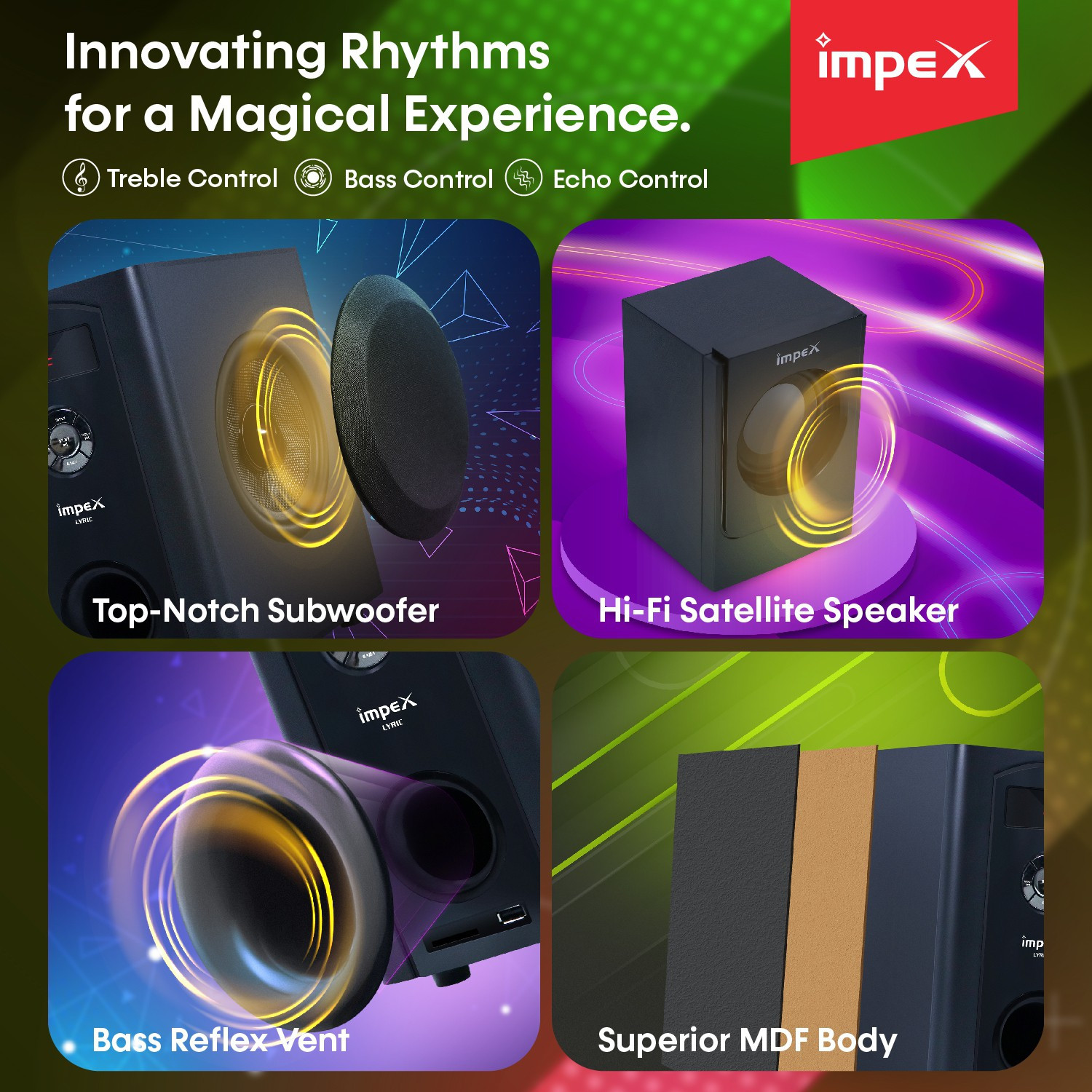 Image of IMPEX Lyric 5.1 45 W Bluetooth 45 W Bluetooth Home Theatre (Black, 5.1 Channel)