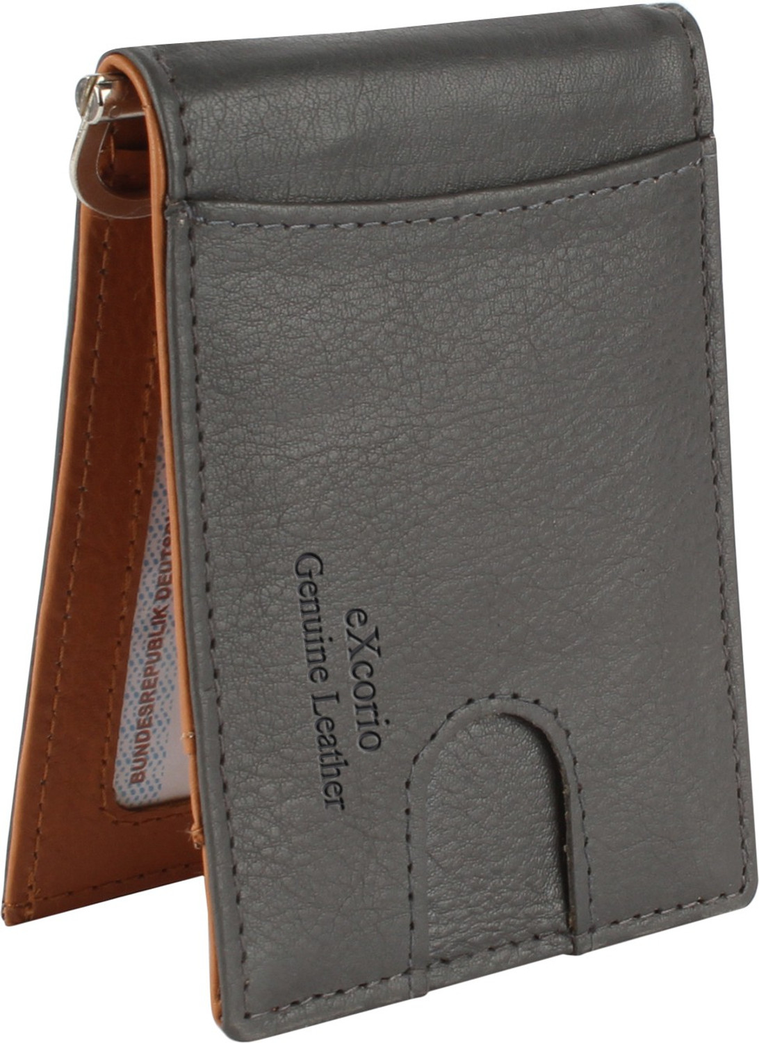 Image of Cotnis Men Formal, Ethnic, Trendy Brown Genuine Leather RFID Money Clip (8 Card Slots)