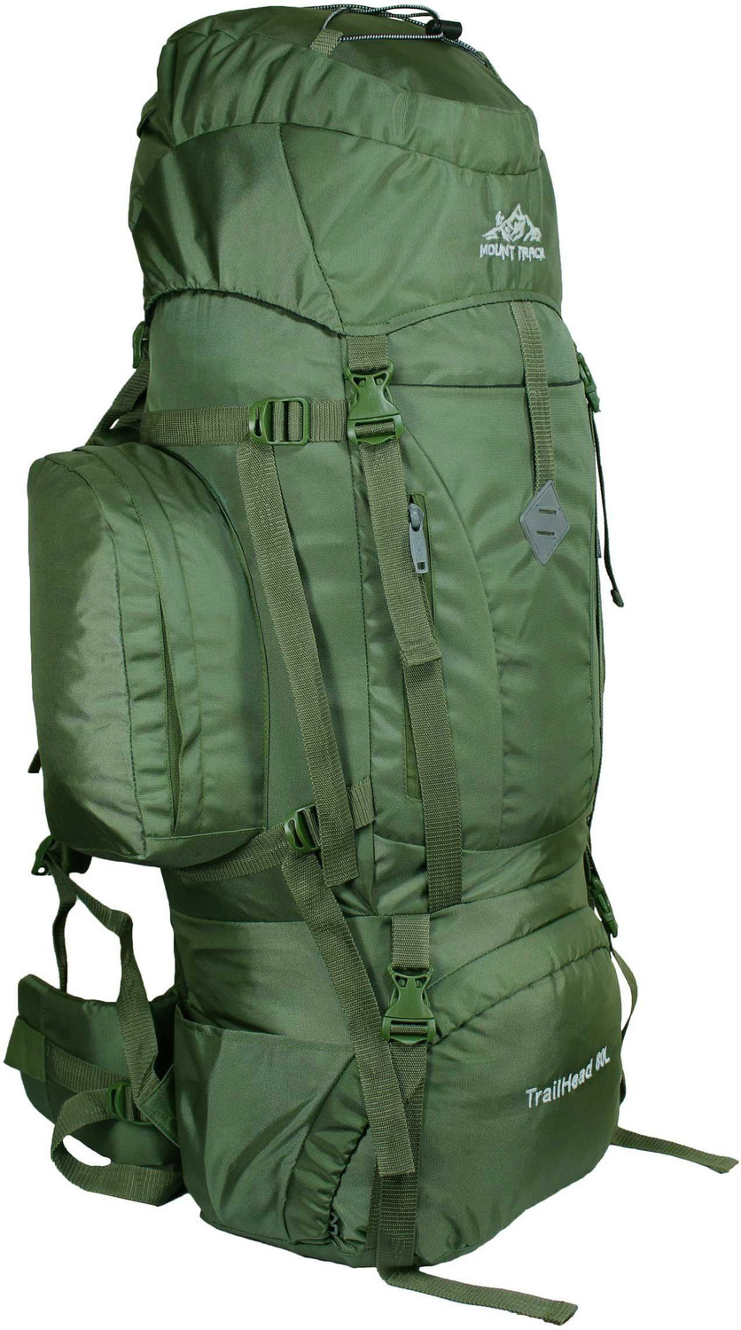 Image of MOUNT TRACK Trail-Head Hiking, Trekking Backpack with rain cover Rucksack - 80 L (Green)