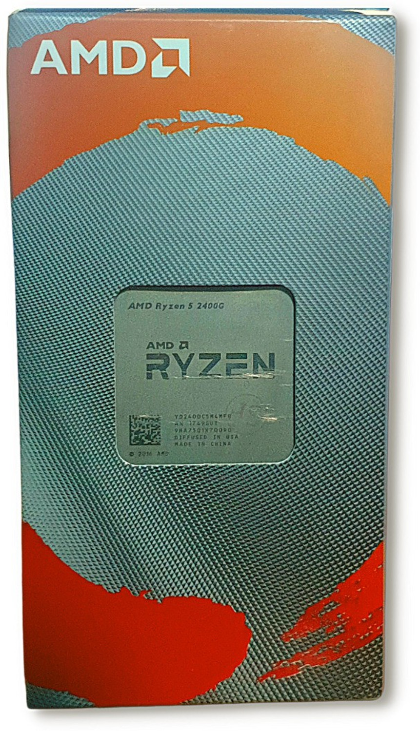 Image of AMD Ryzen 5 2400G (YD2400C5FBBOX) 3.6 GHz Upto 3.9 GHz AM4 Socket 4 Cores 8 Threads Desktop Processor (Silver)