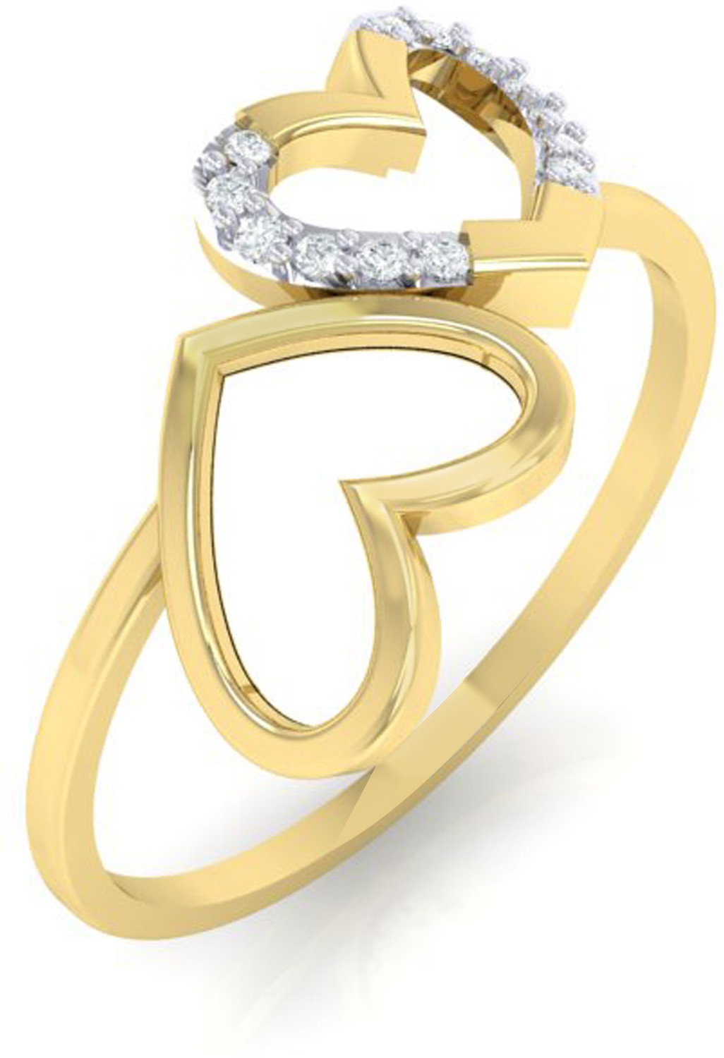 Image of LORDS JEWELS Shy Heart Diamond Ring 18kt Diamond Yellow Gold ring