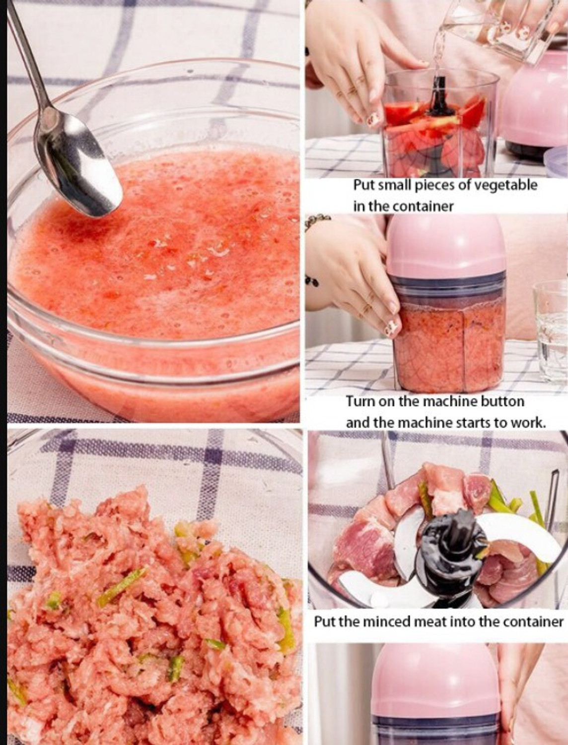 Image of Nilzone Mini Blenders Juicer Food Crusher Electric Food Chopper Processor For kitchen Electric Vegetable & Fruit Chopper (1)
