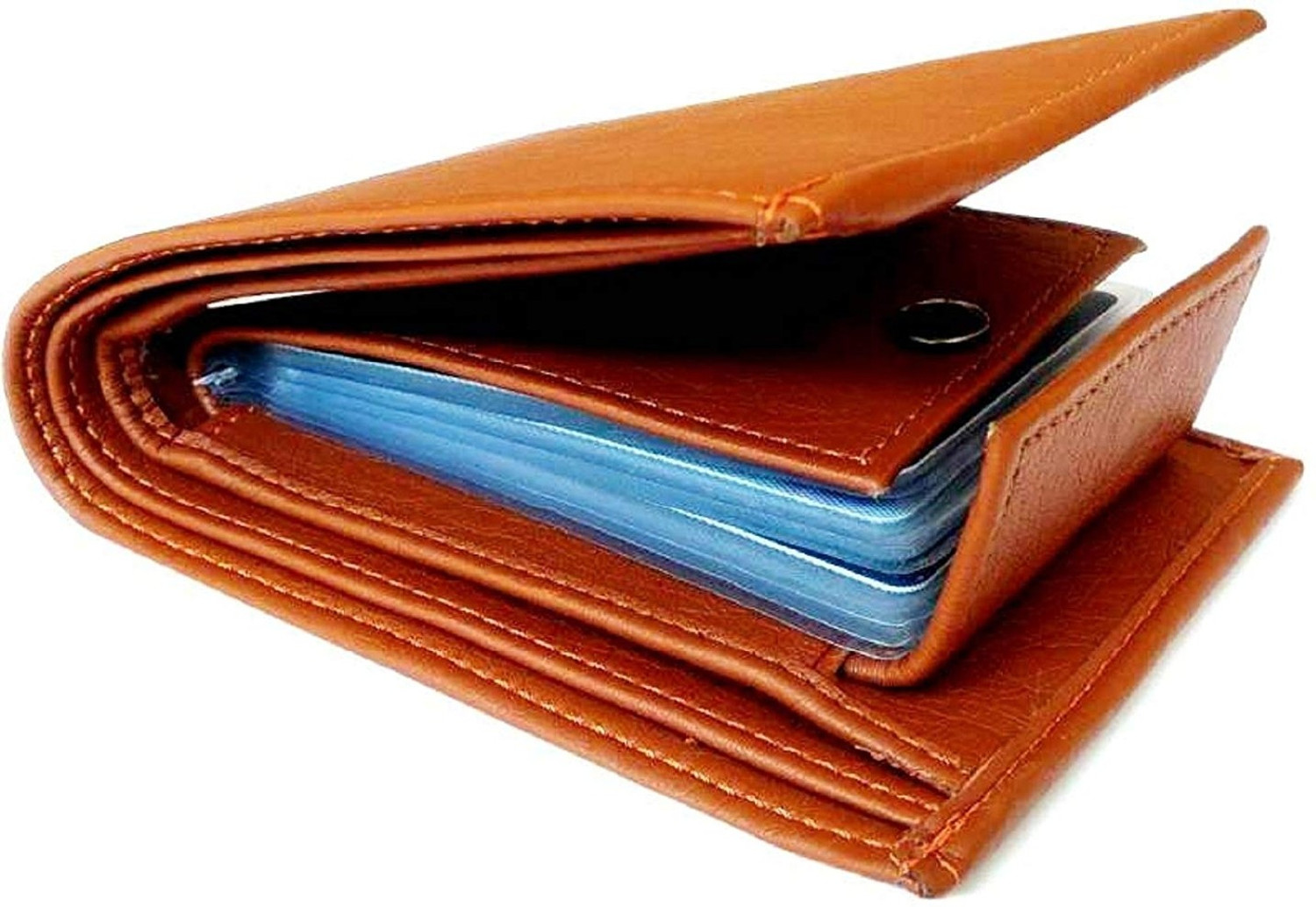 Image of BeUnick Men Casual, Trendy Tan Artificial Leather Wallet (11 Card Slots)