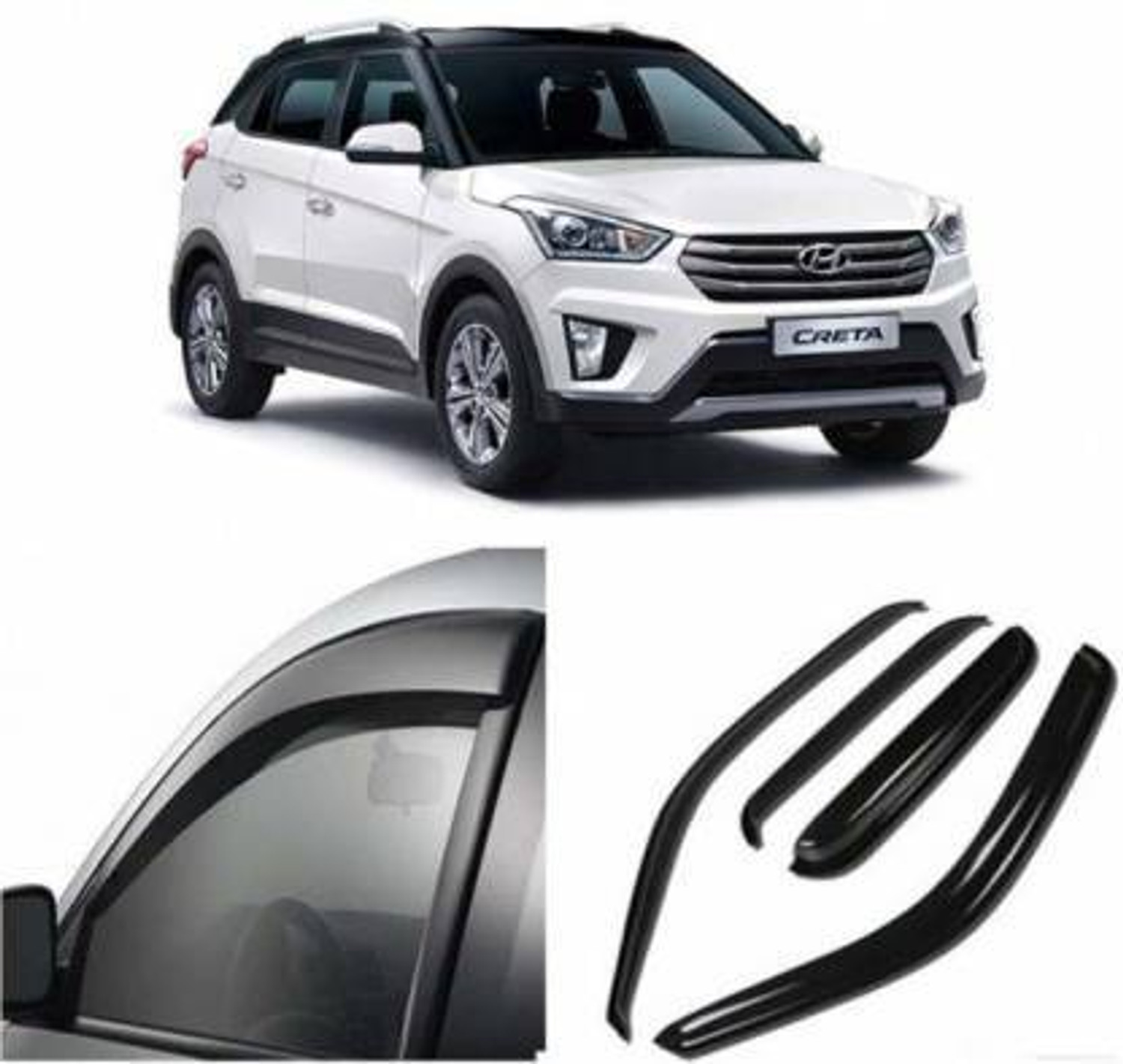 Image of Kingsway Convertibles Front, Rear Wind Deflector (Tinted Maruti S-Presso Lxi)