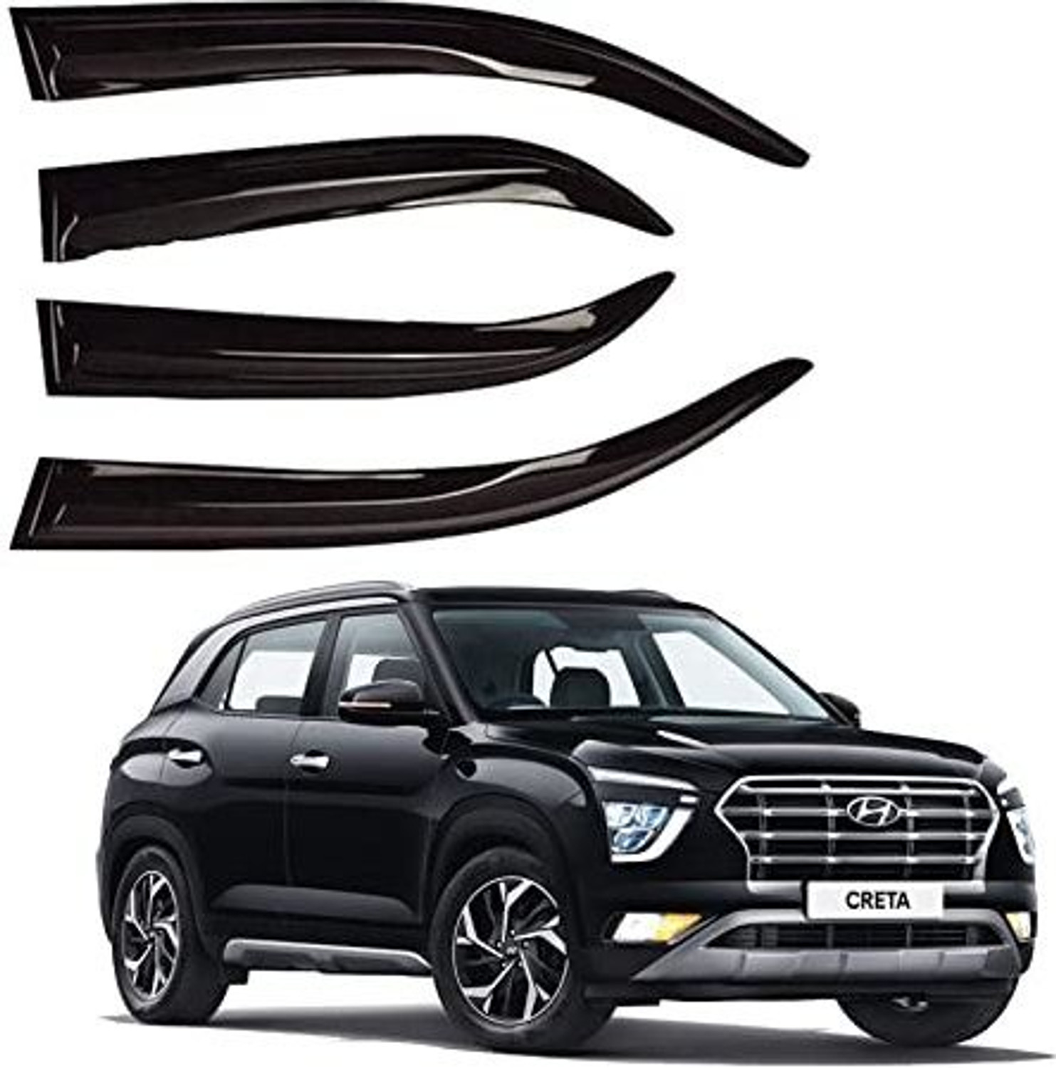 Image of Kingsway Convertibles Front, Rear Wind Deflector (Tinted Maruti S-Presso Lxi)