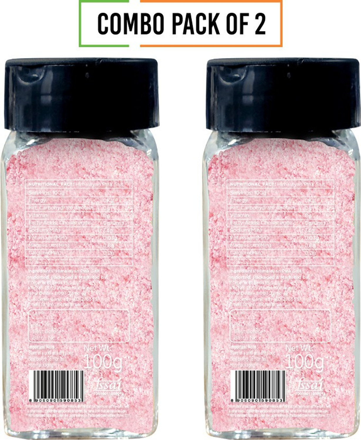 Image of Chef Urbano Himalayan Pink Salt Sprinkler 100g x 2 Rock Salt Sprinkler (200 g, Pack of 2)