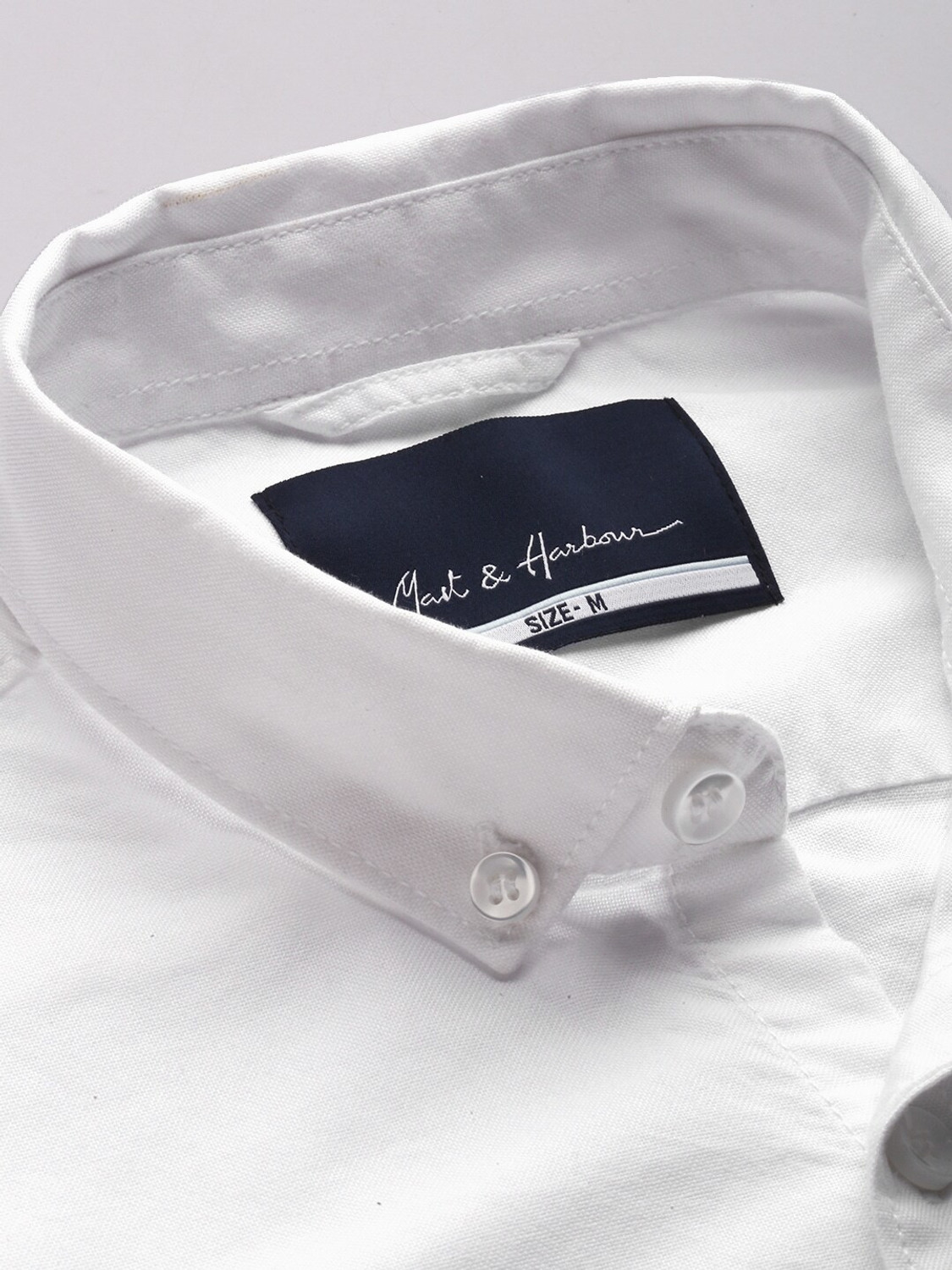 Image of Mast & Harbour Men Regular Fit Solid Button Down Collar Casual Shirt